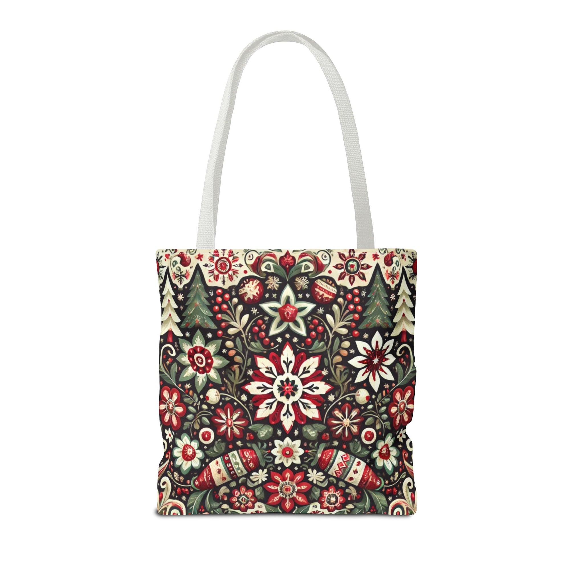 Antique Holiday Retro Christmas Folk Art Tote Bag