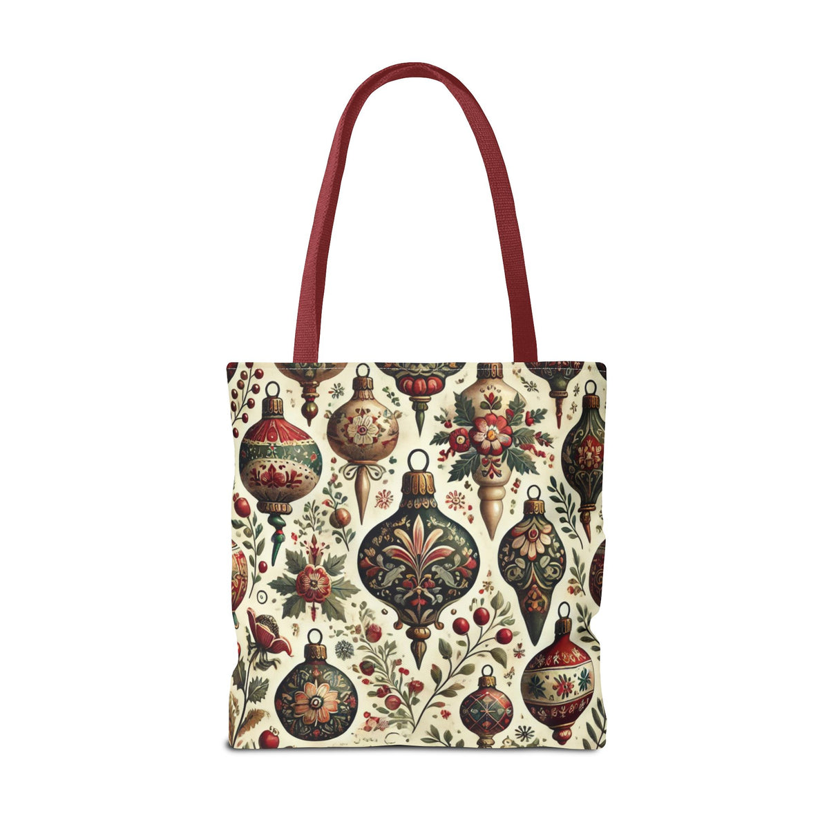 Vintage Christmas Bulbs Festive Holiday Tote Bag