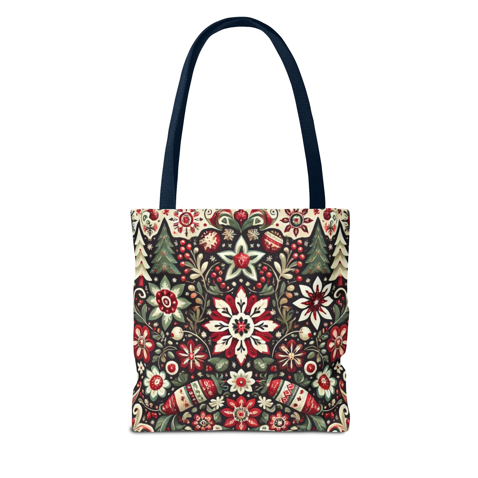 Antique Holiday Retro Christmas Folk Art Tote Bag