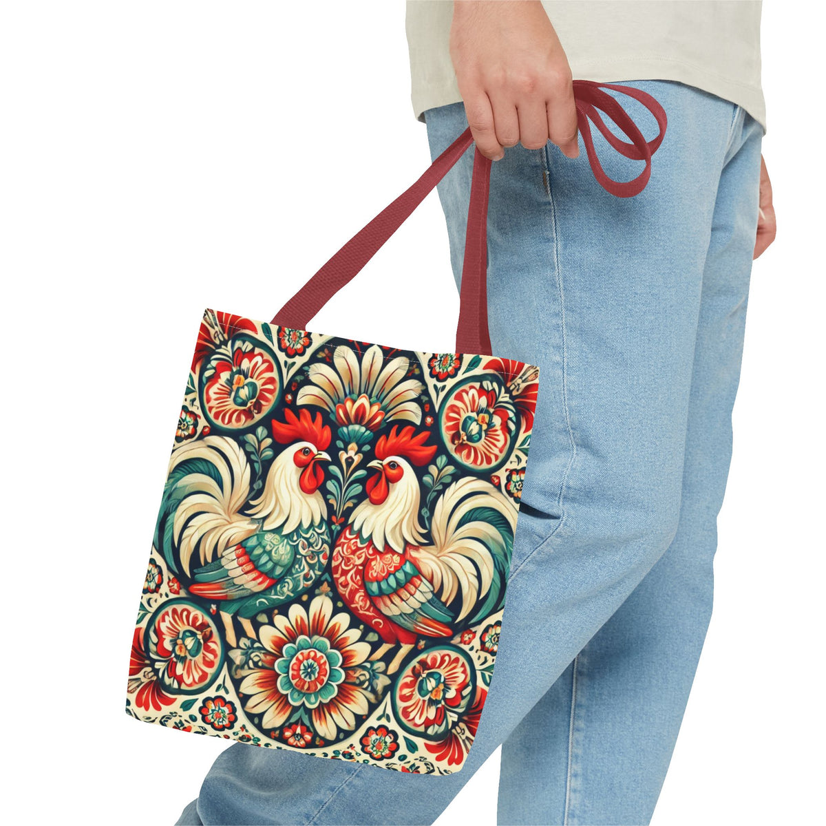 Retro Polish Chicken Pattern Tote Bag