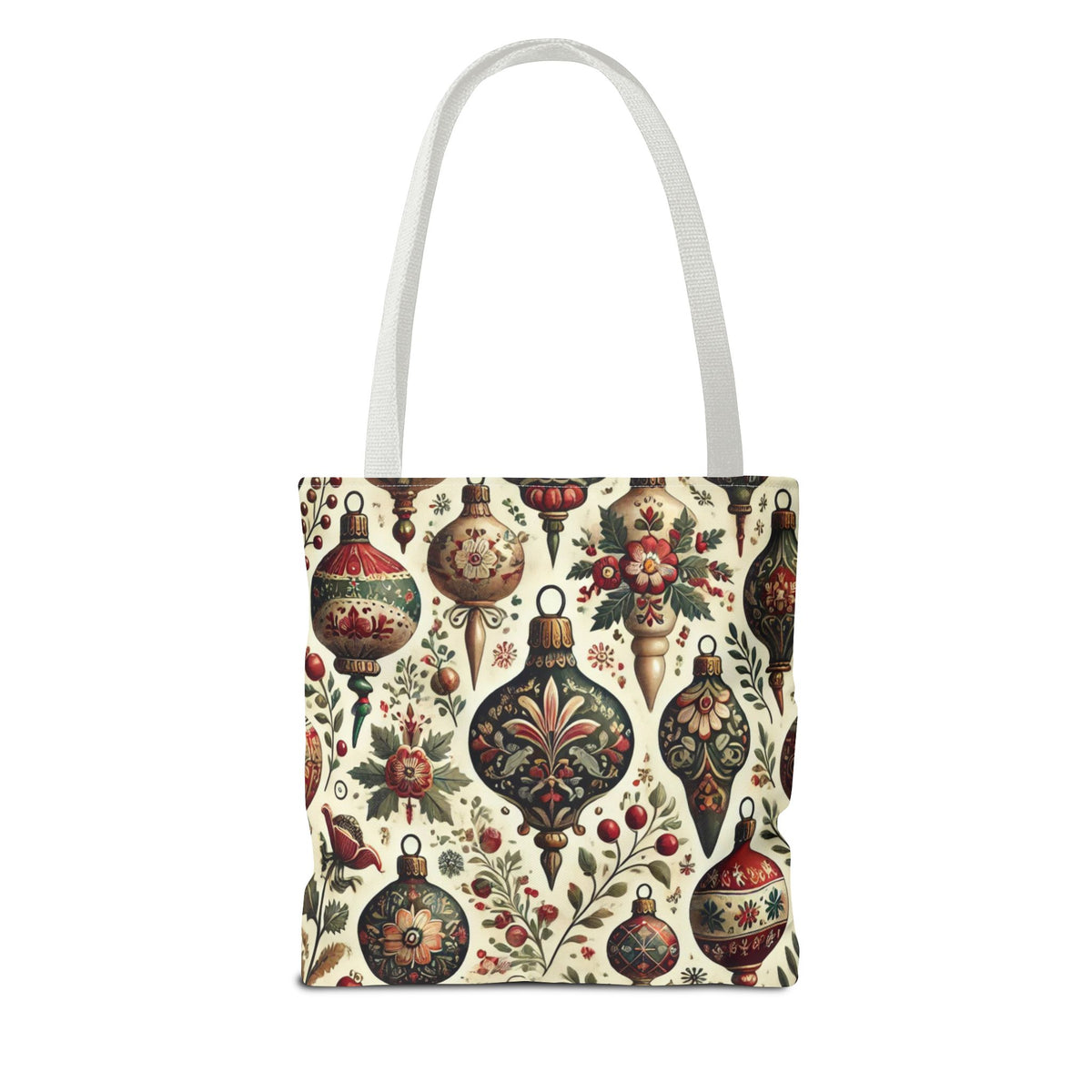 Vintage Christmas Bulbs Festive Holiday Tote Bag