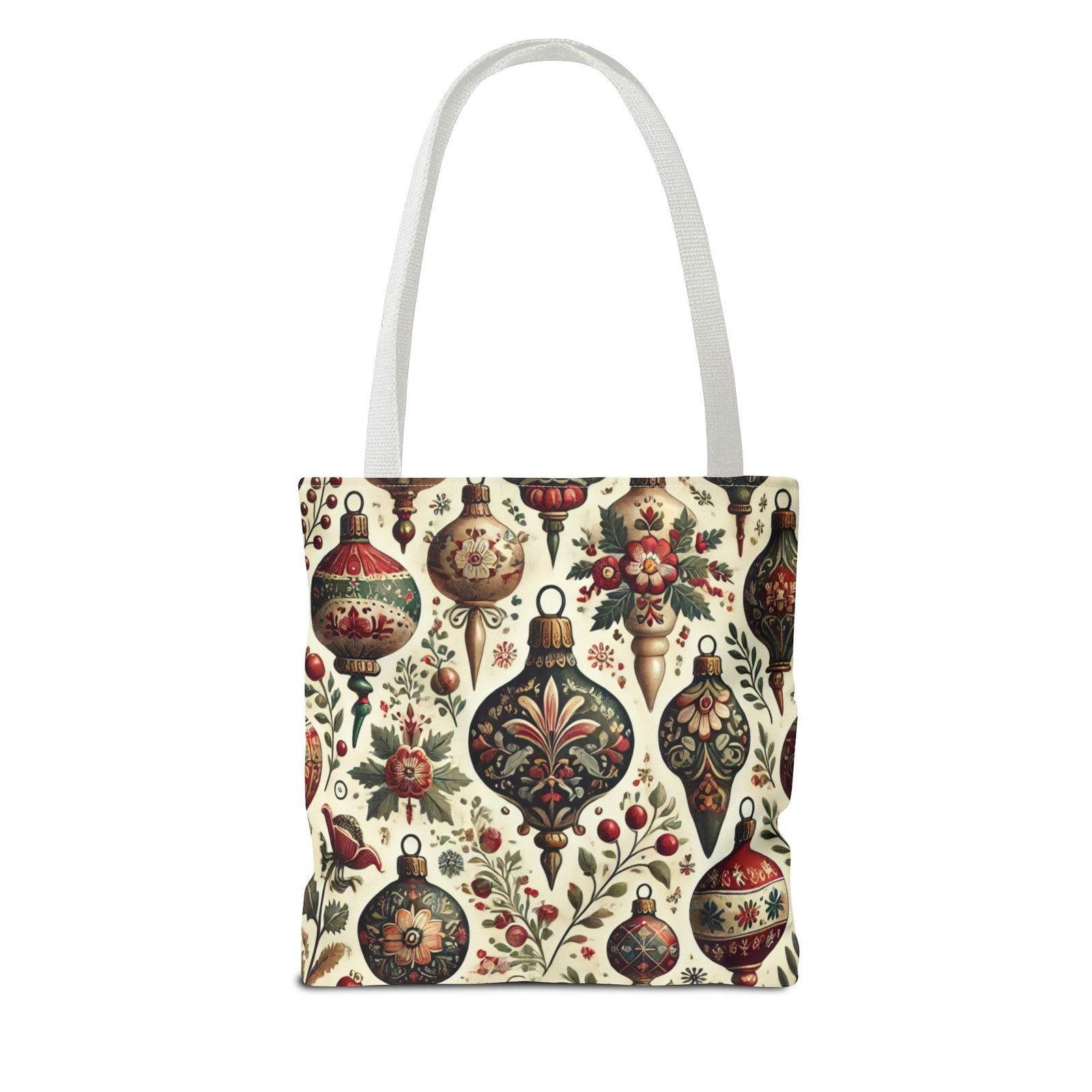 Vintage Christmas Bulbs Festive Holiday Tote Bag