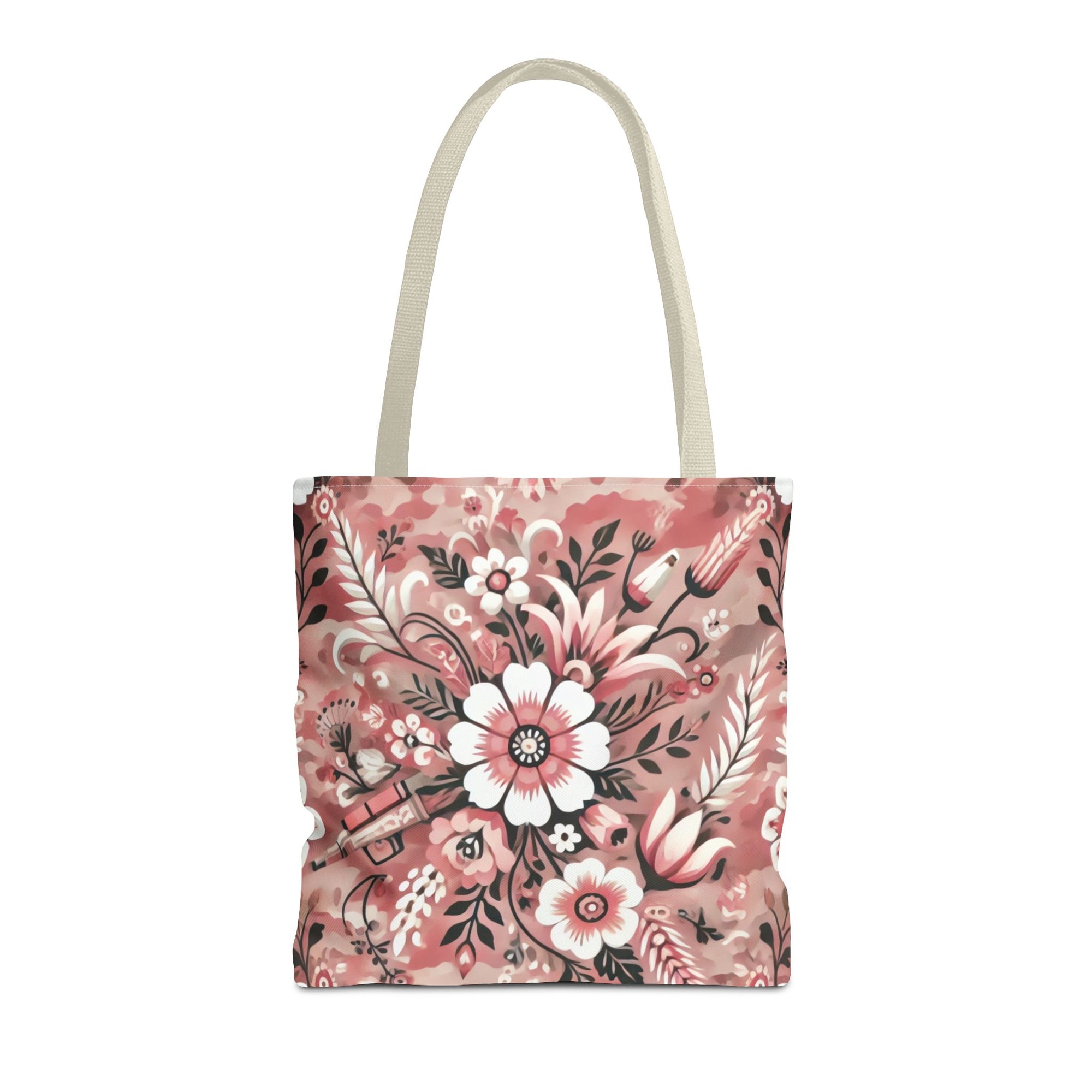 Pink Camouflage Floral Pattern Tote Bag