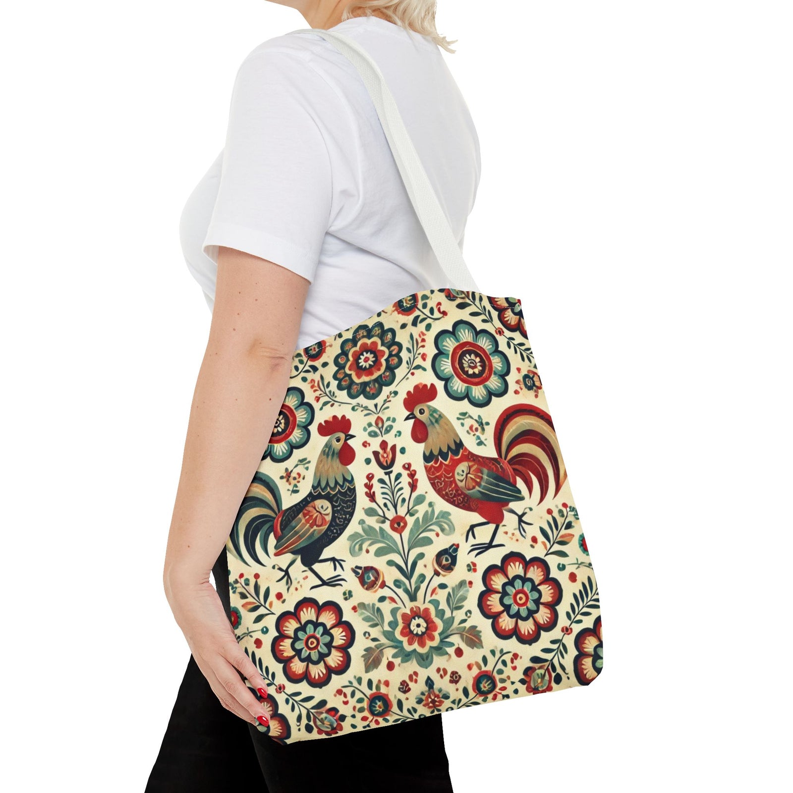 Polish Rooster Retro Themed Tote Bag
