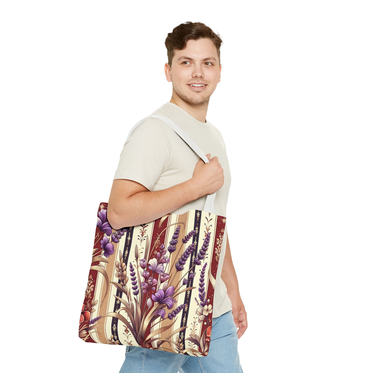 Lavender Floral Pattern Tote Bag