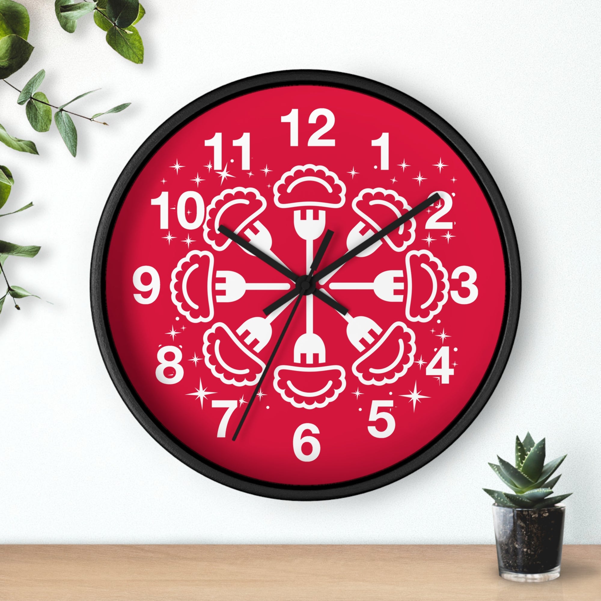 Pierogi Snowflake Wall Clock