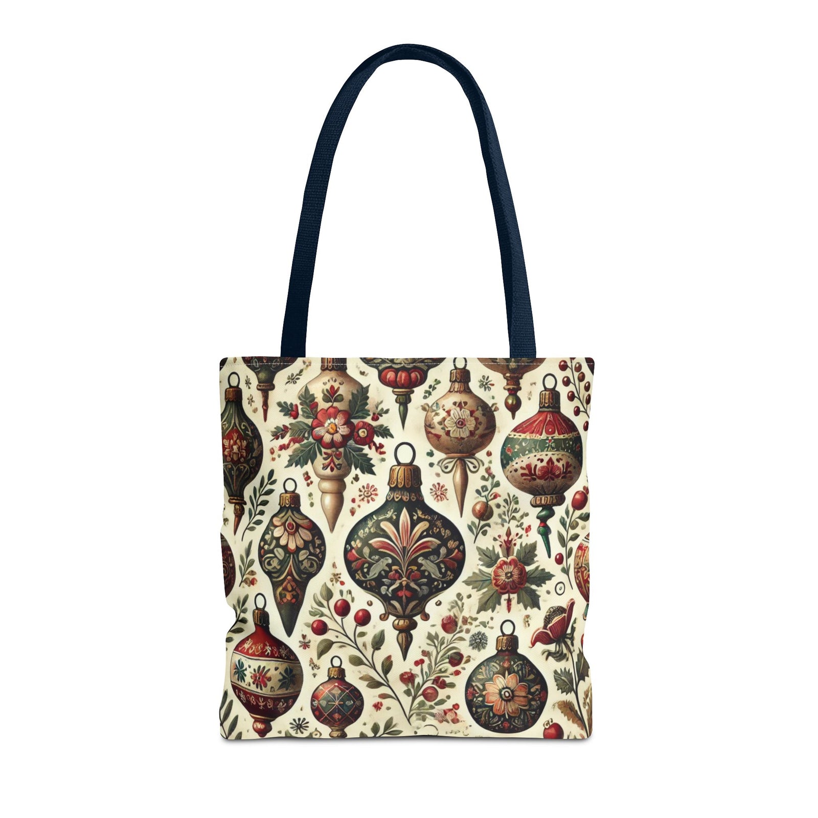 Vintage Christmas Bulbs Festive Holiday Tote Bag