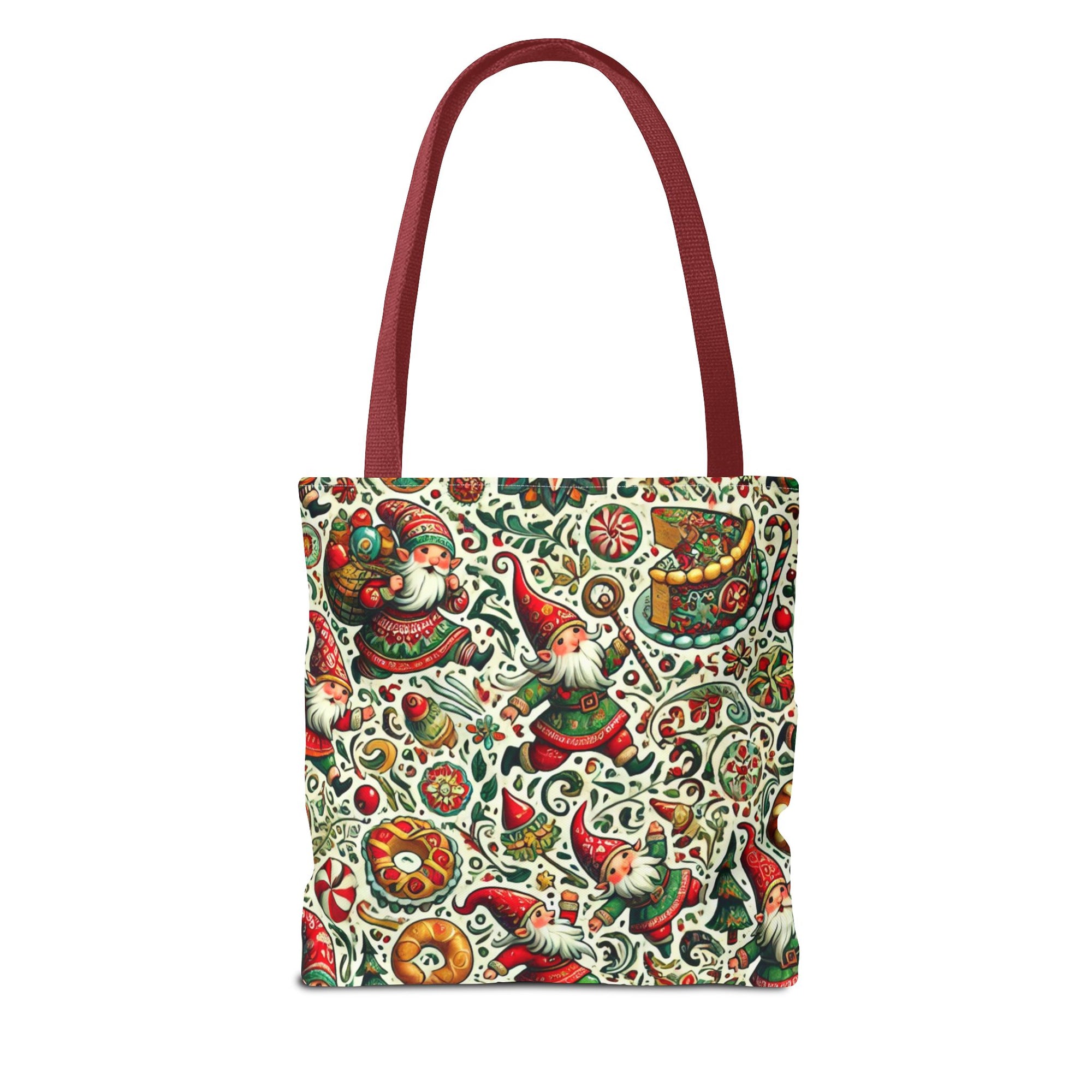 Christmas Gnomes Food Fight Whimsical Holiday Tote Bag