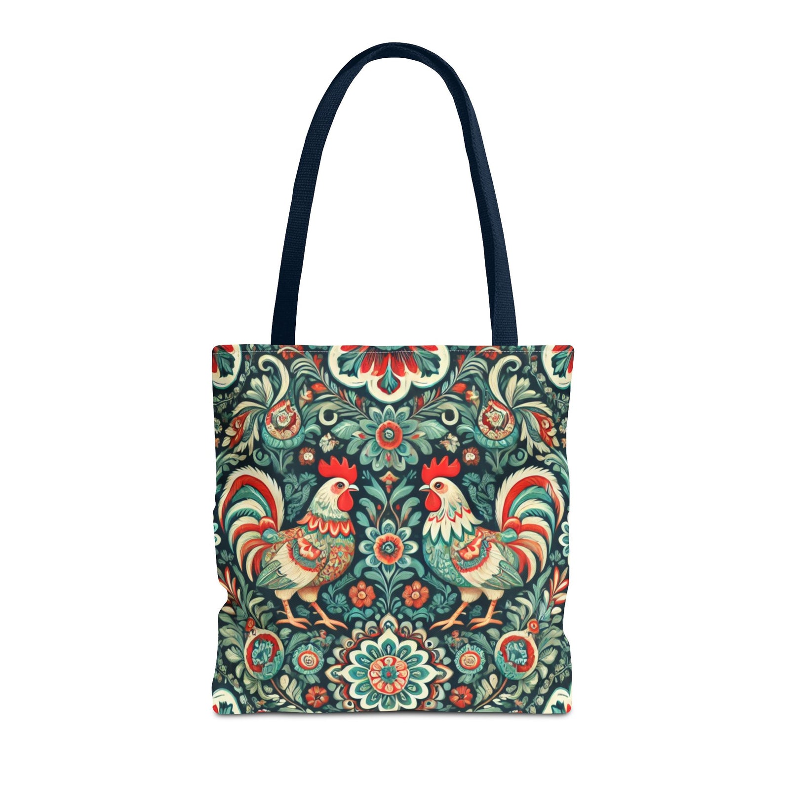 Polish Wycinanki Chickens Floral Design Tote Bag