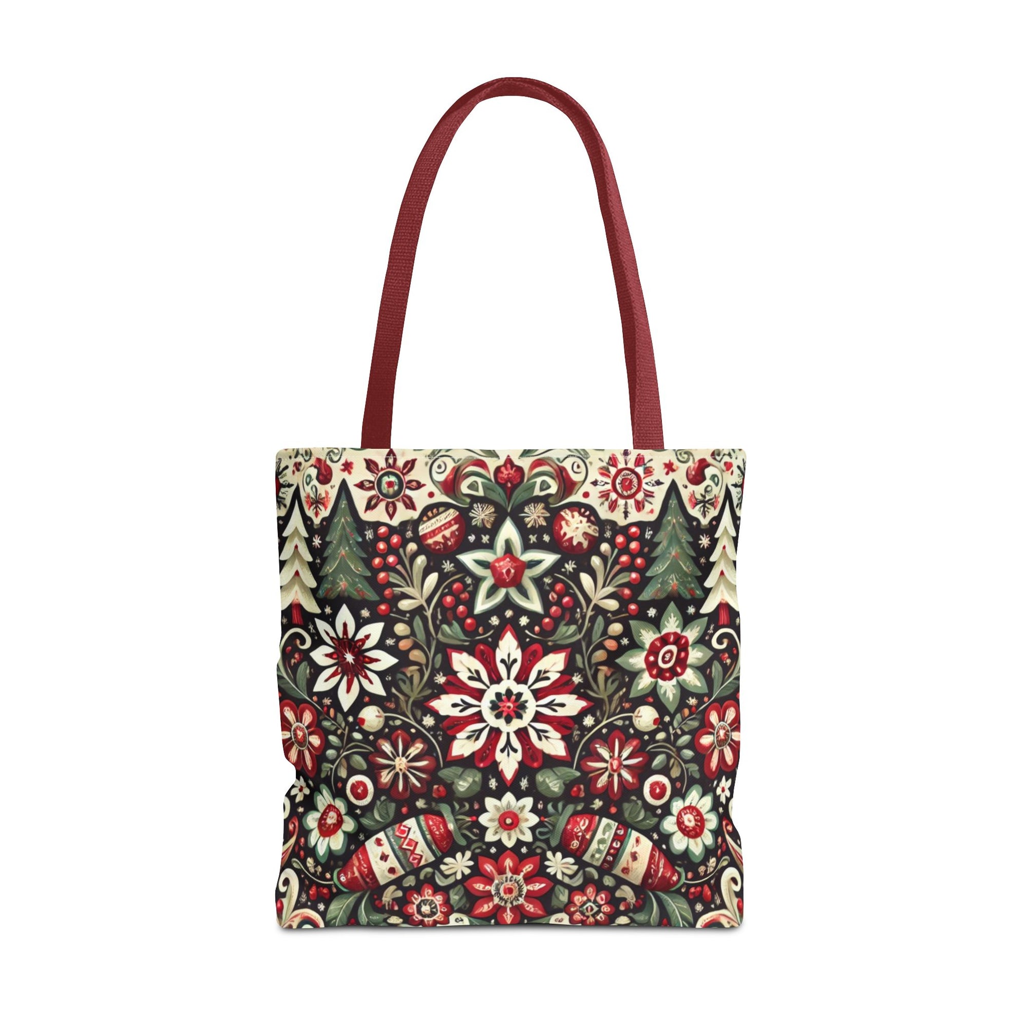 Antique Holiday Retro Christmas Folk Art Tote Bag