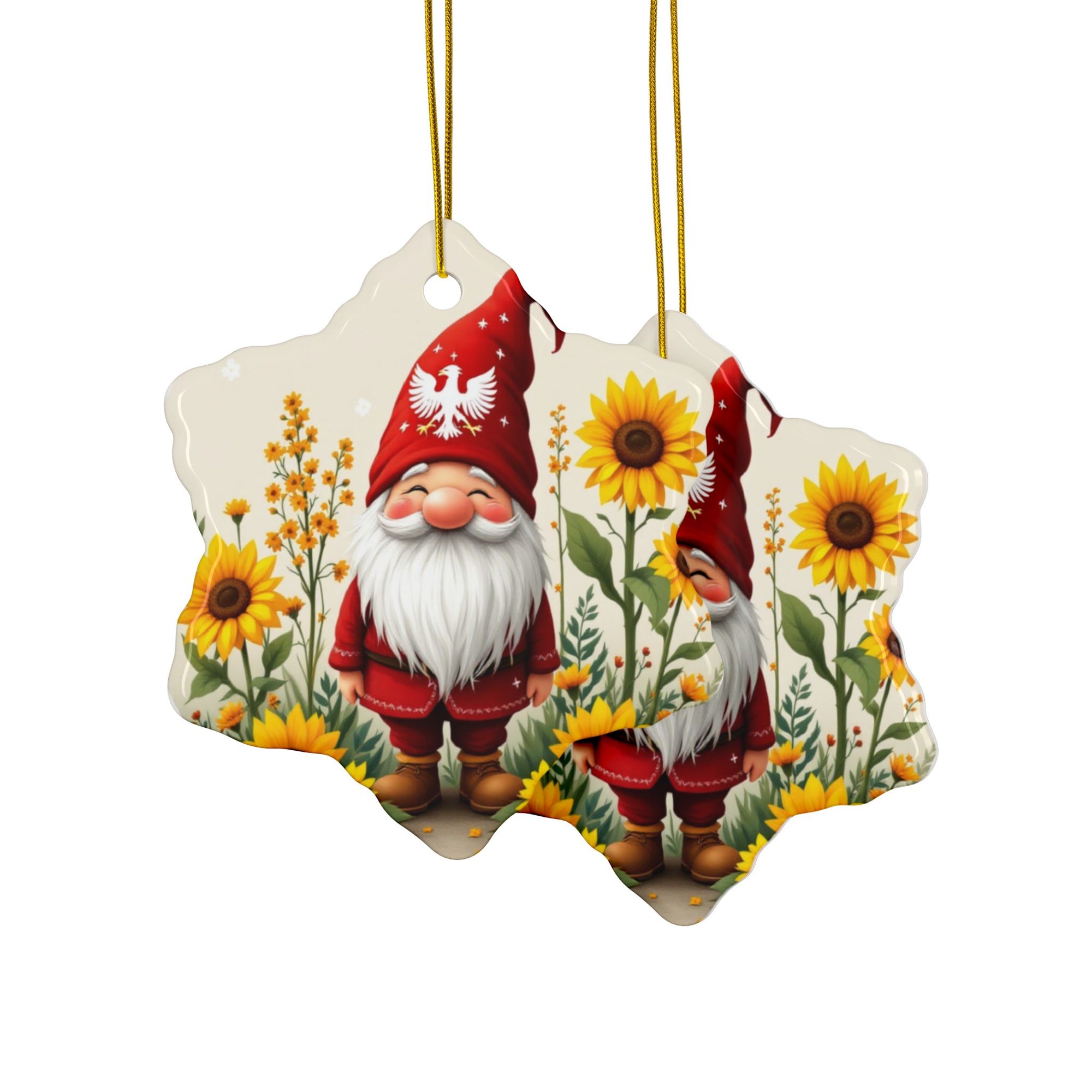 Polish Gnome Smiling Ceramic Ornaments