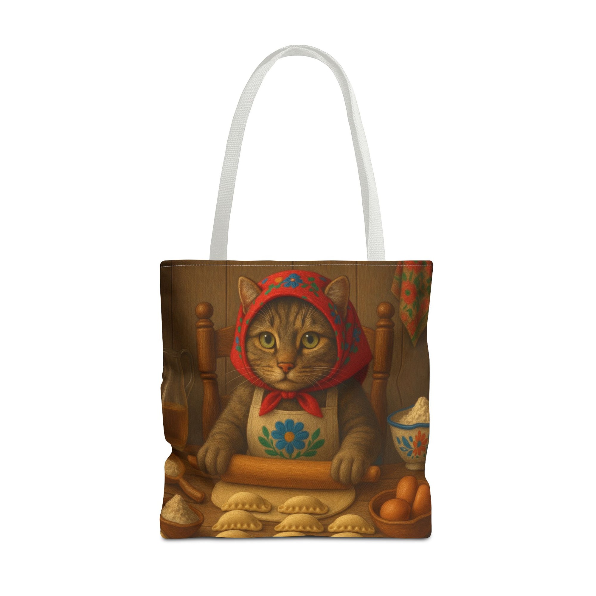 Slovak Babka Cat Making Pirohy Tote Bag
