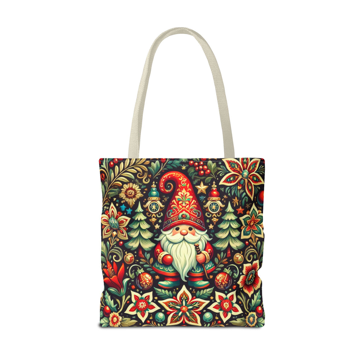 Christmas Gnome Festive Holiday Polish Folk Art Pattern Tote Bag
