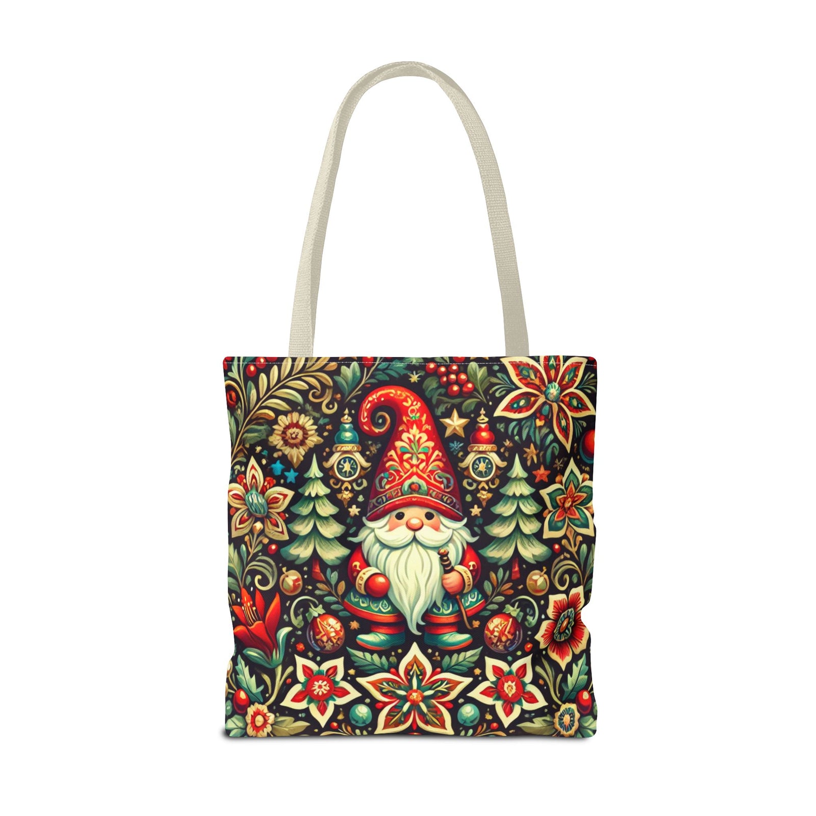 Christmas Gnome Festive Holiday Polish Folk Art Pattern Tote Bag
