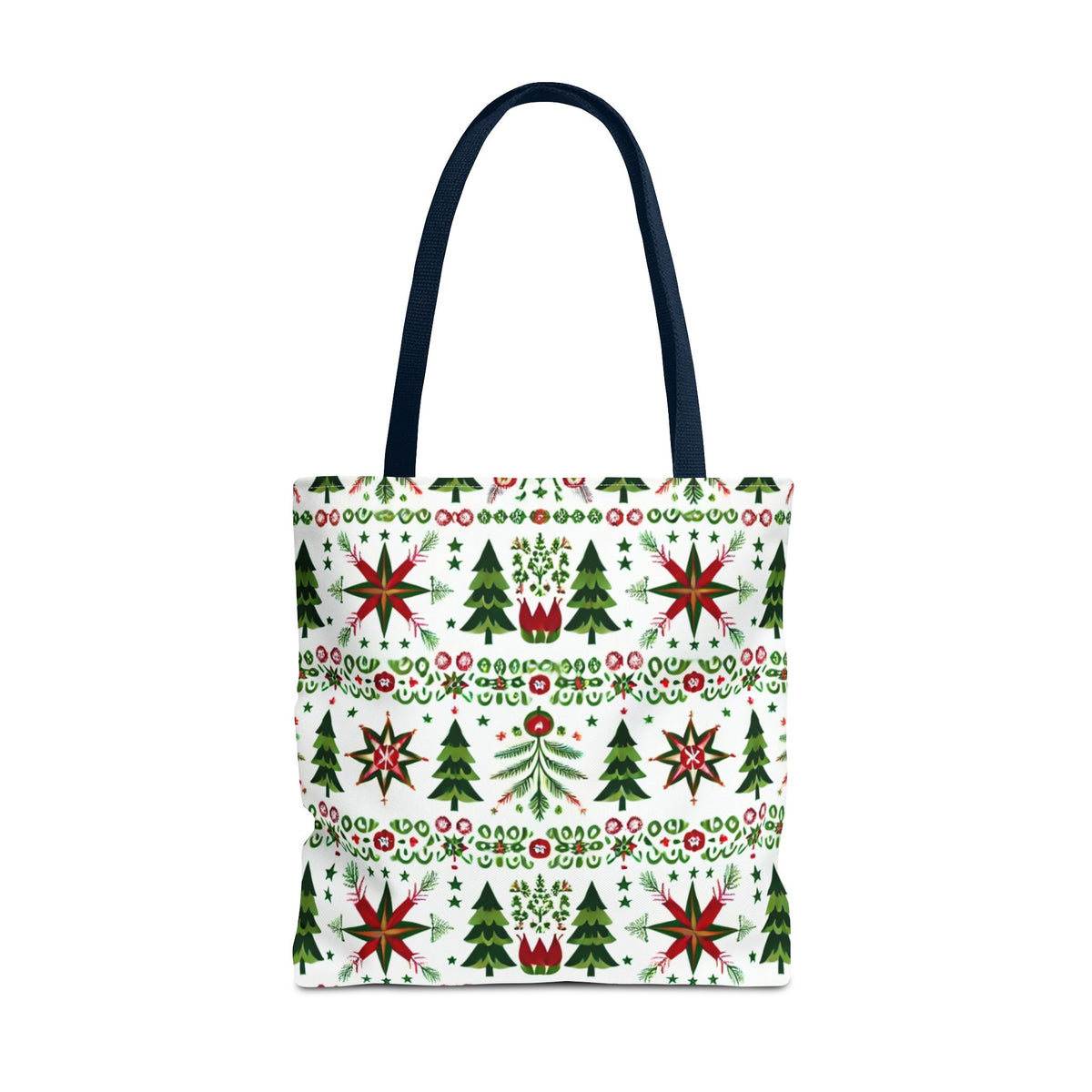 Polish Christmas Folk Art Pattern Stars Pines &amp; Florals Tote Bag