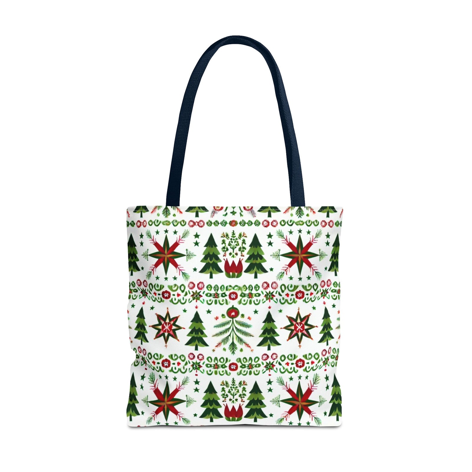 Polish Christmas Folk Art Pattern Stars Pines & Florals Tote Bag