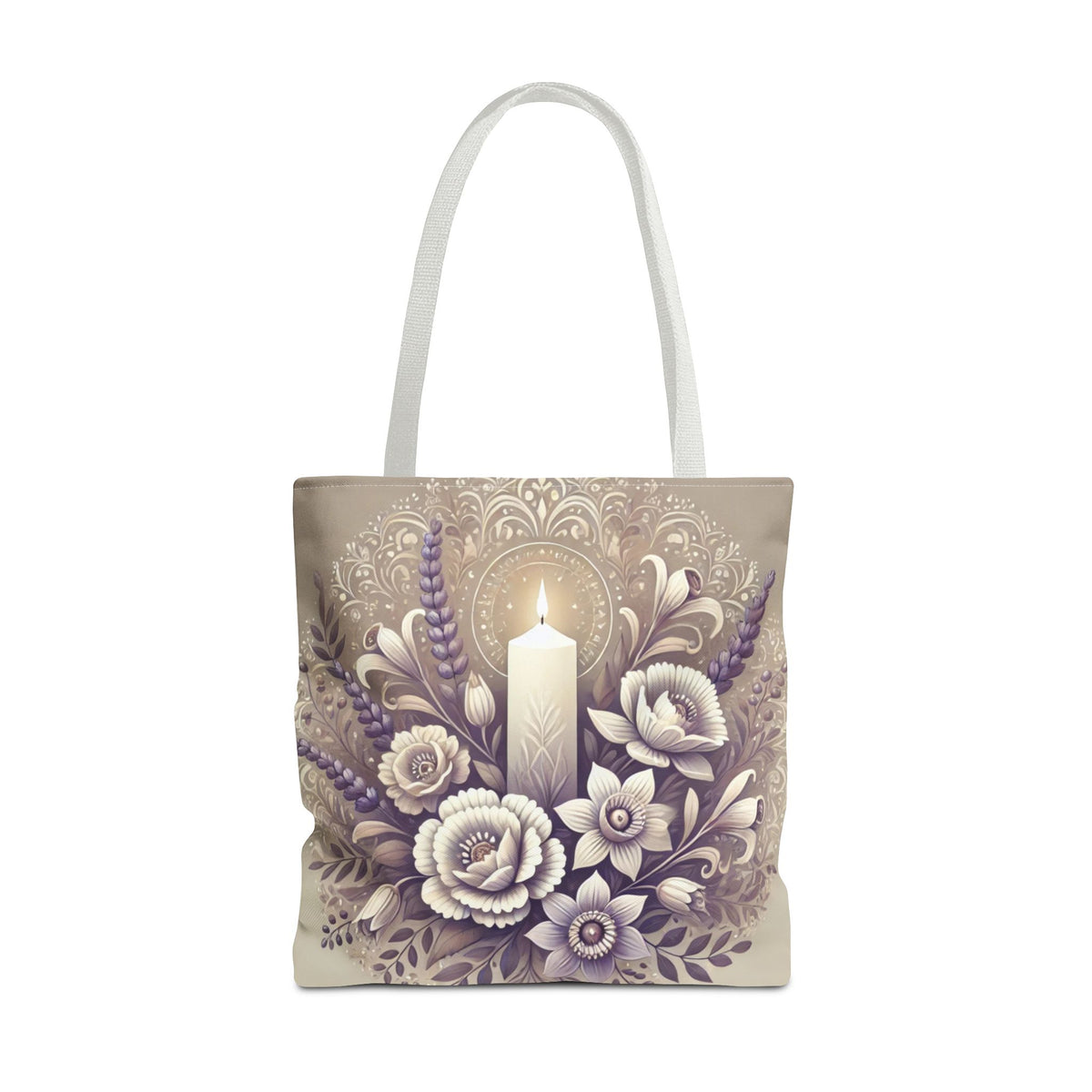 All Saints Day Religious Floral Folk Art Tote Bag