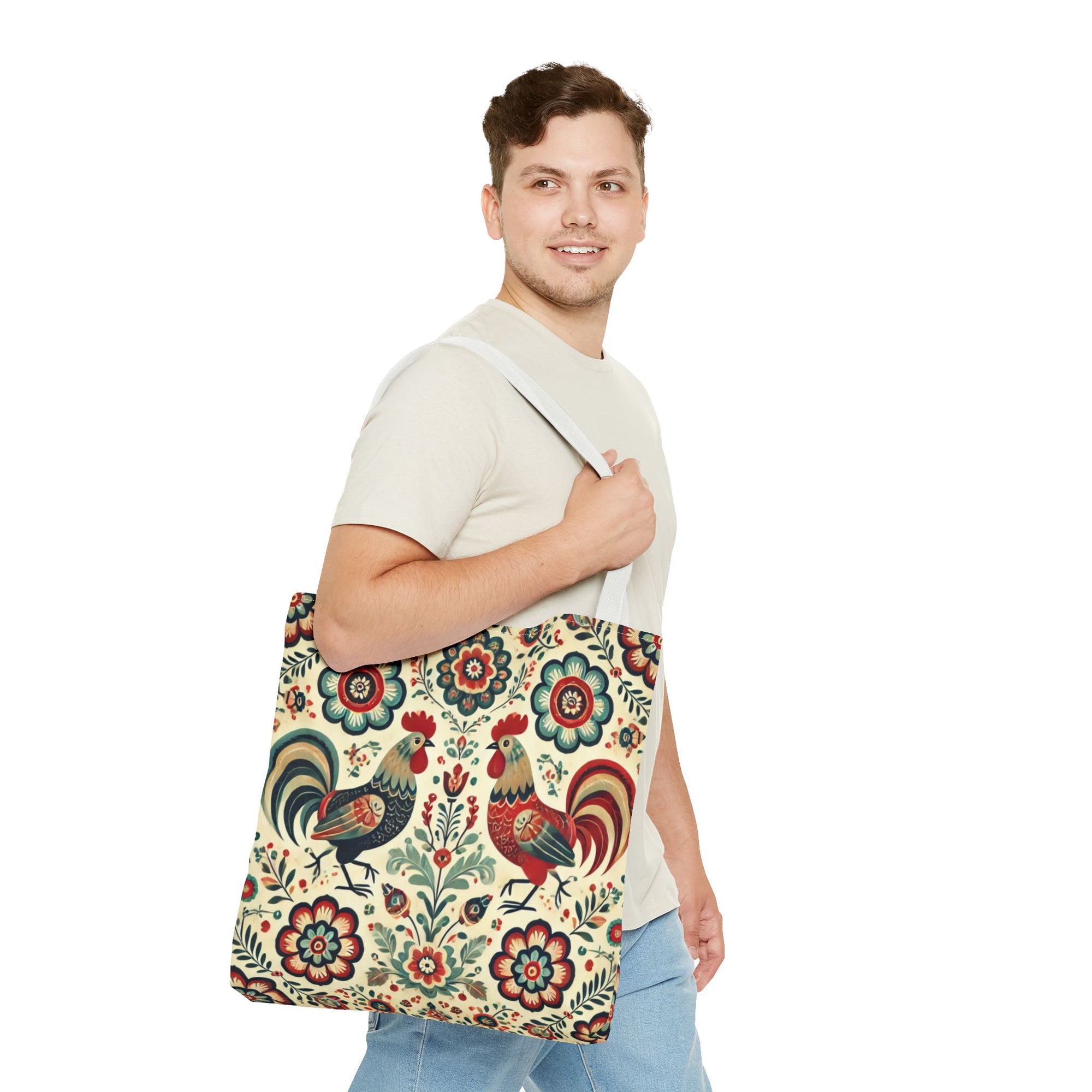 Polish Rooster Retro Themed Tote Bag