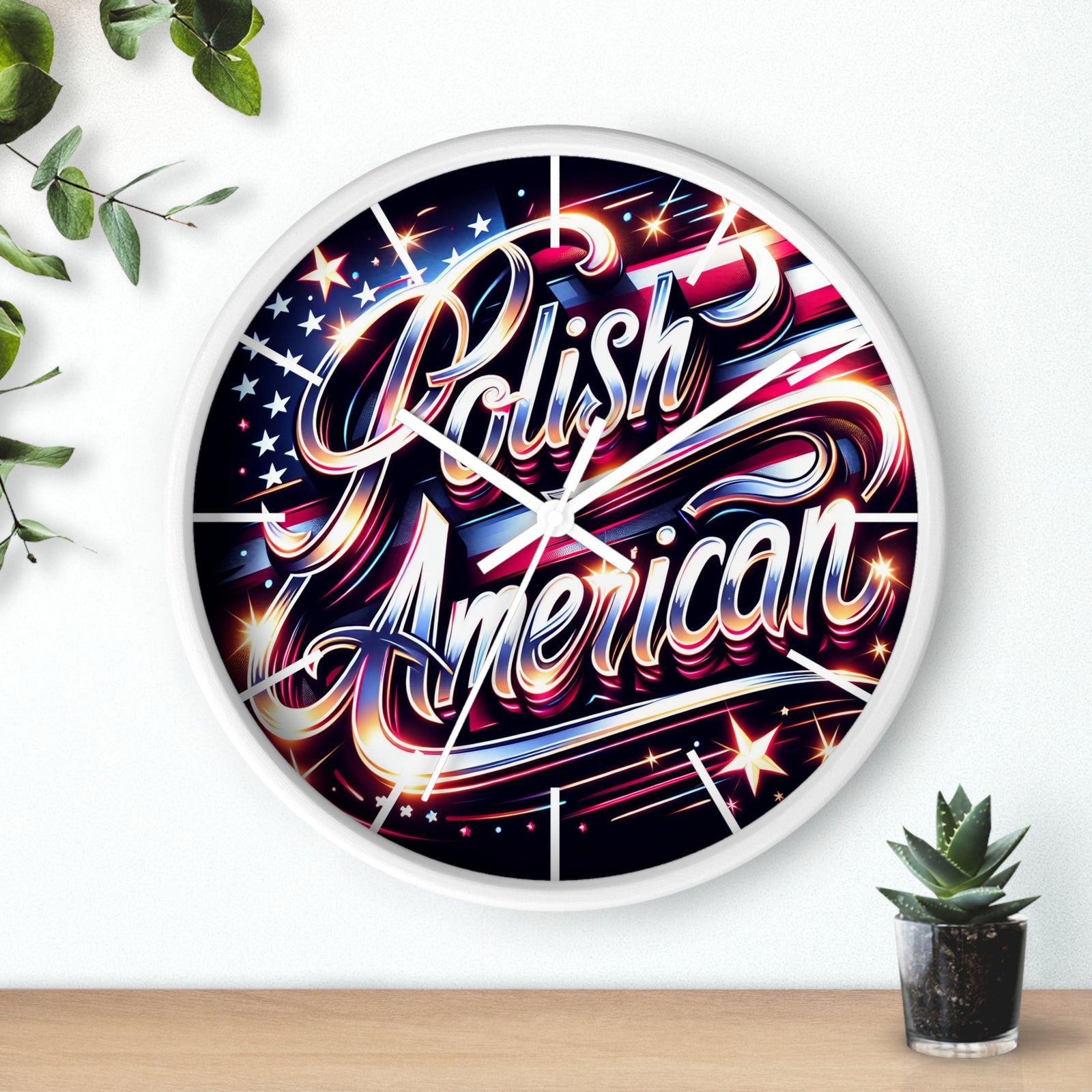 Polish American Pride Wall Clock