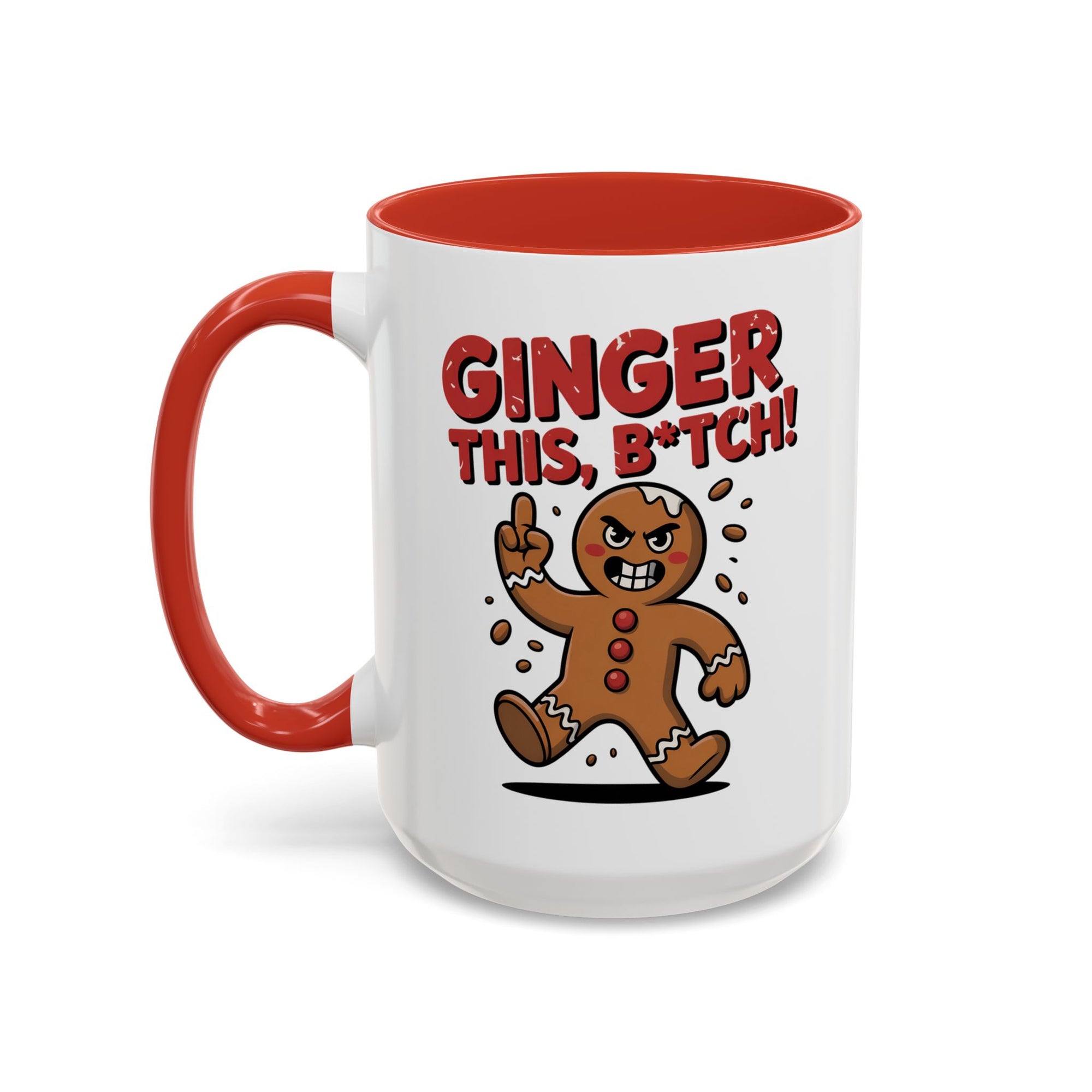 Angry Gingerbread Man Coffee Mug With Color Inside