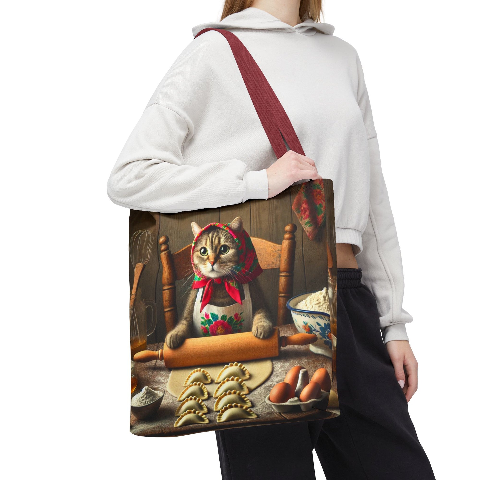 Polish Cat Making Pierogi Tote Bag