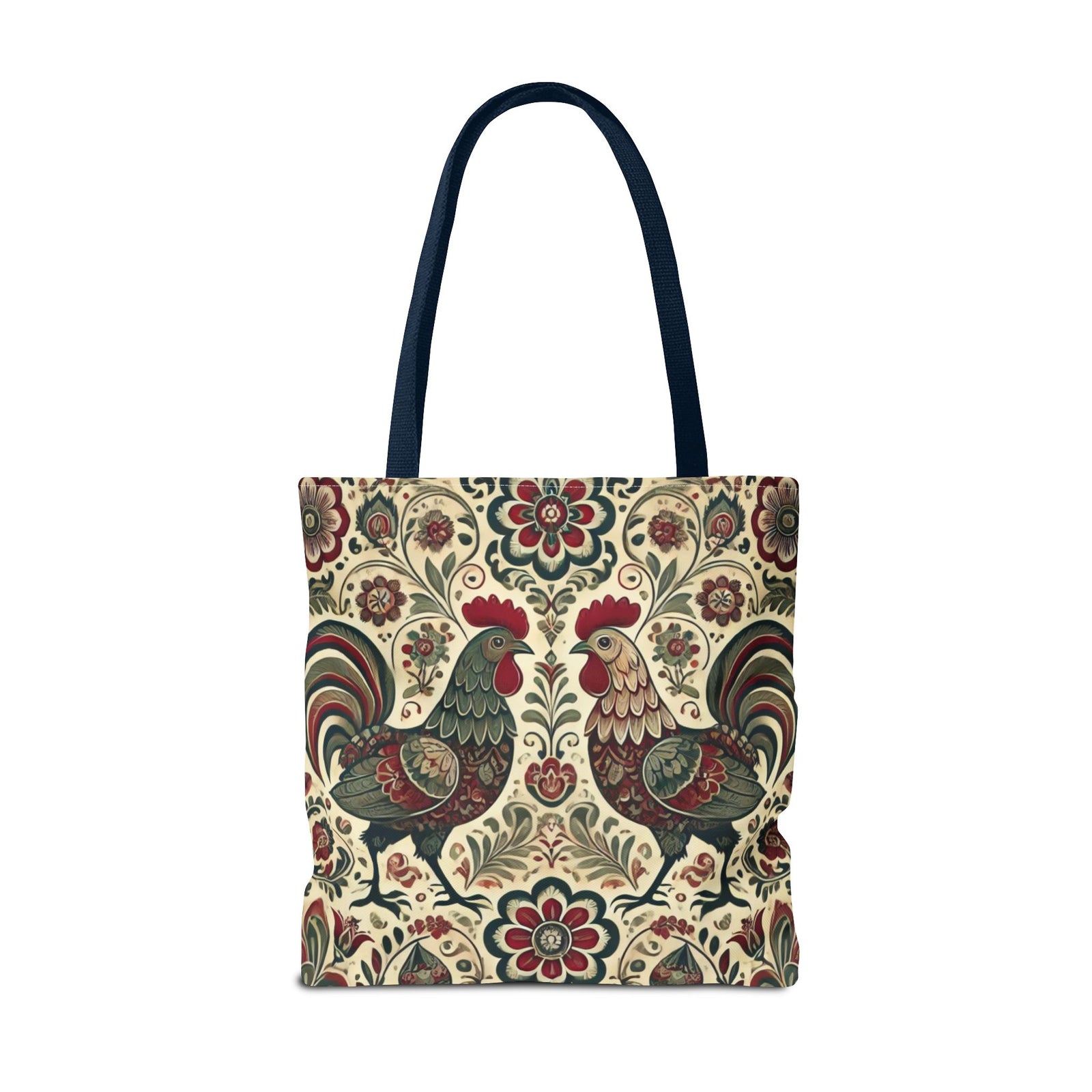 Retro Themed Polish Wycinanki Rooster Pattern Folk Art Tote Bag