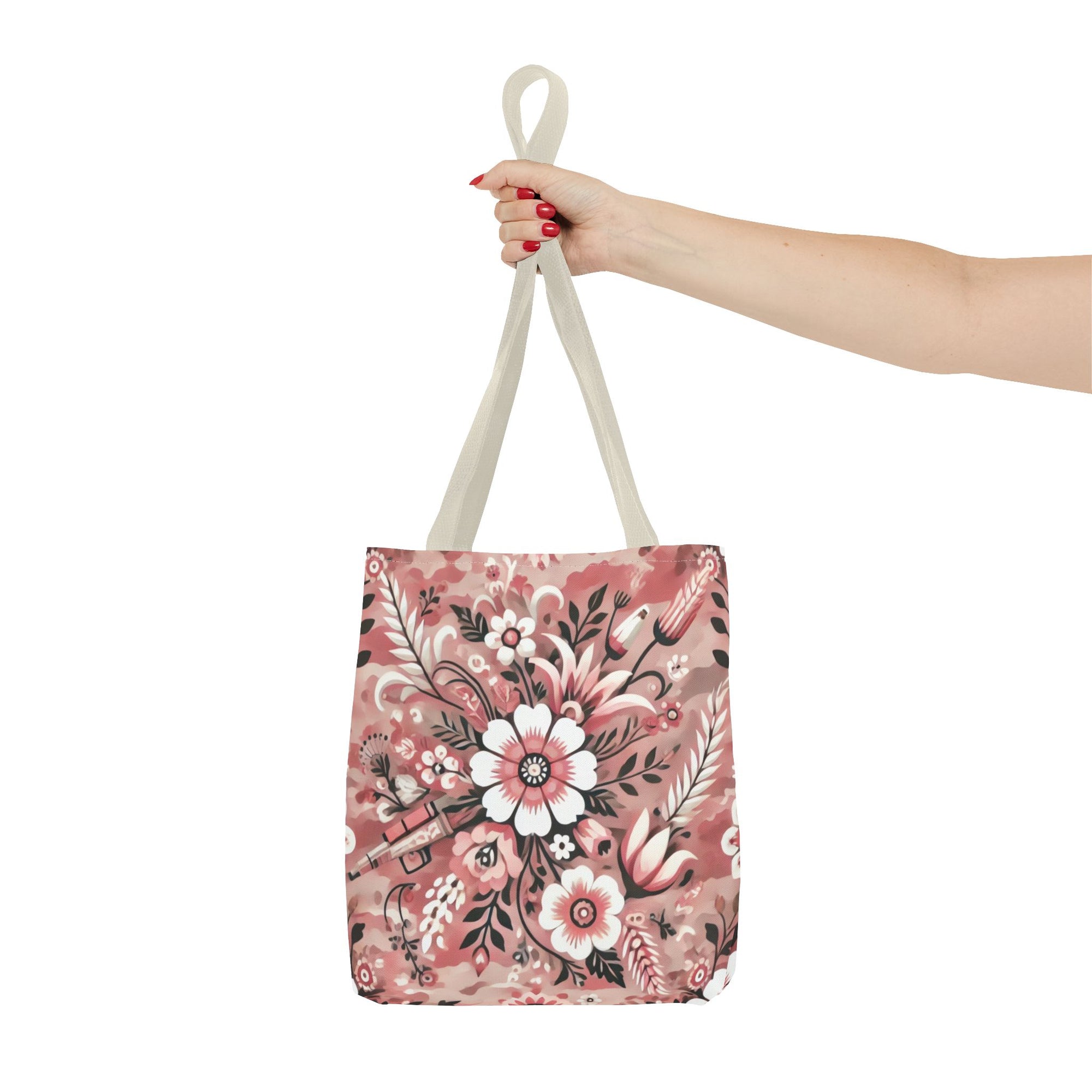 Pink Camouflage Floral Pattern Tote Bag