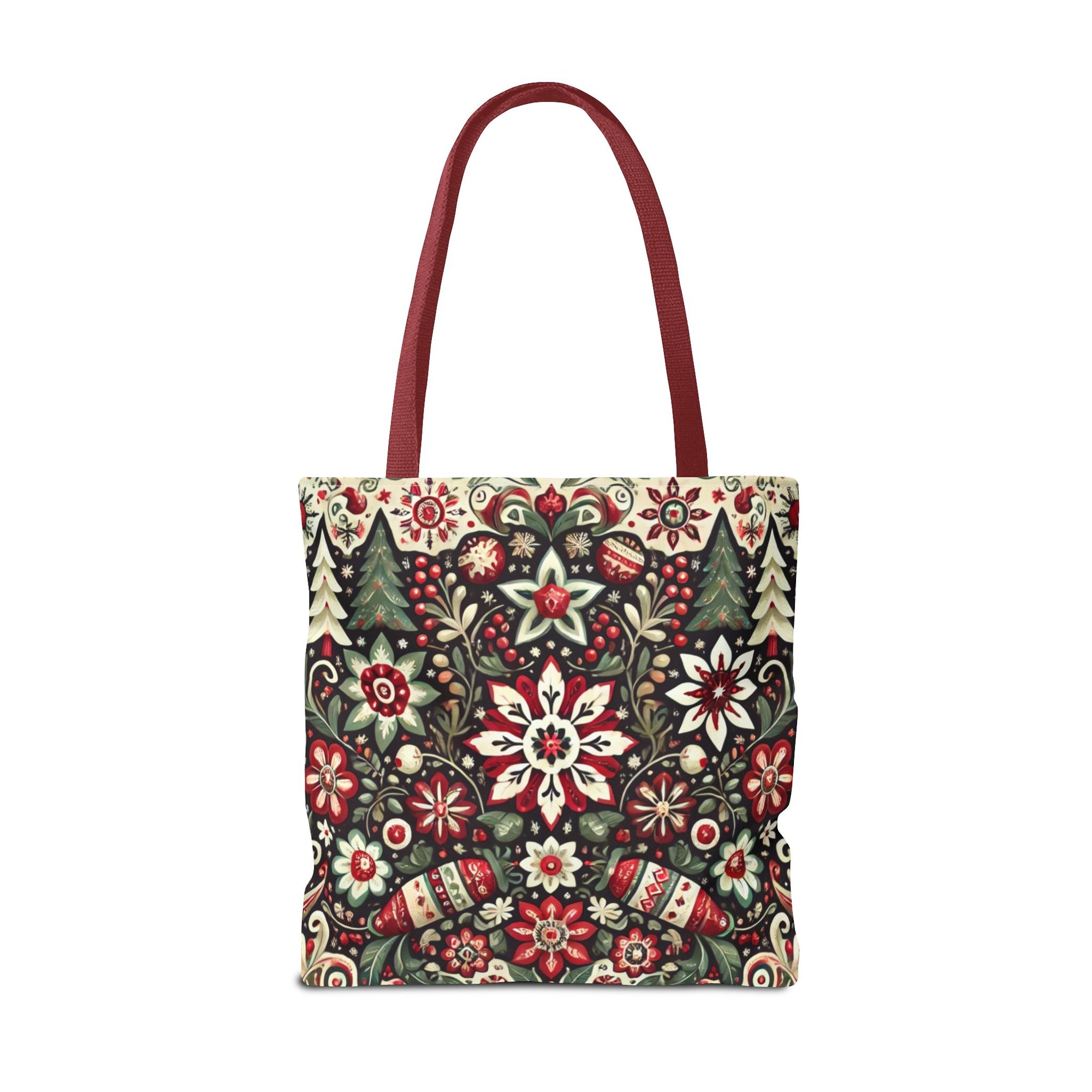 Antique Holiday Retro Christmas Folk Art Tote Bag