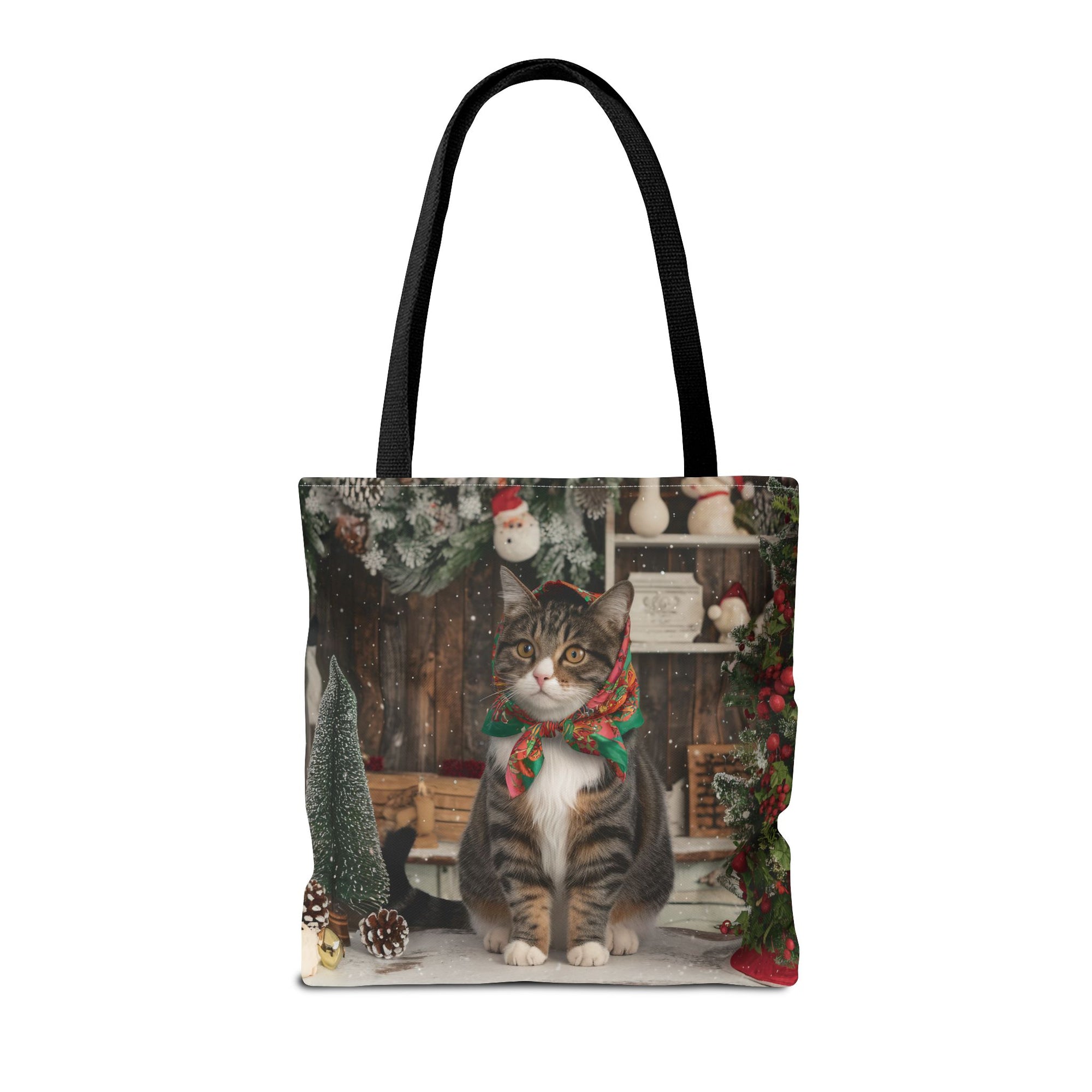 Babushka Cat Holiday Christmas Tote Bag