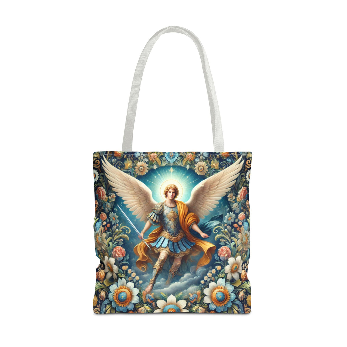 Archangel Michael Floral Tote Bag
