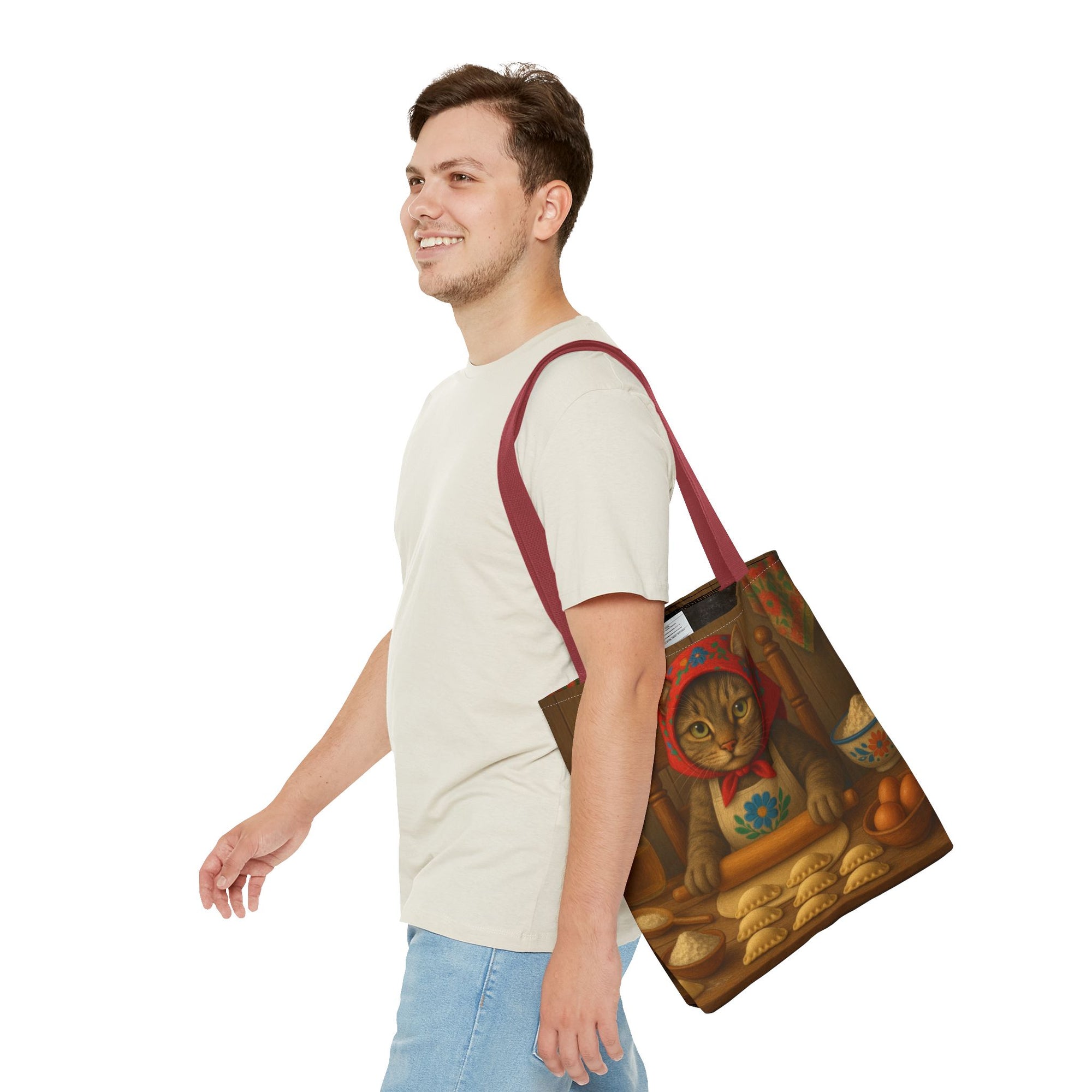 Slovak Babka Cat Making Pirohy Tote Bag