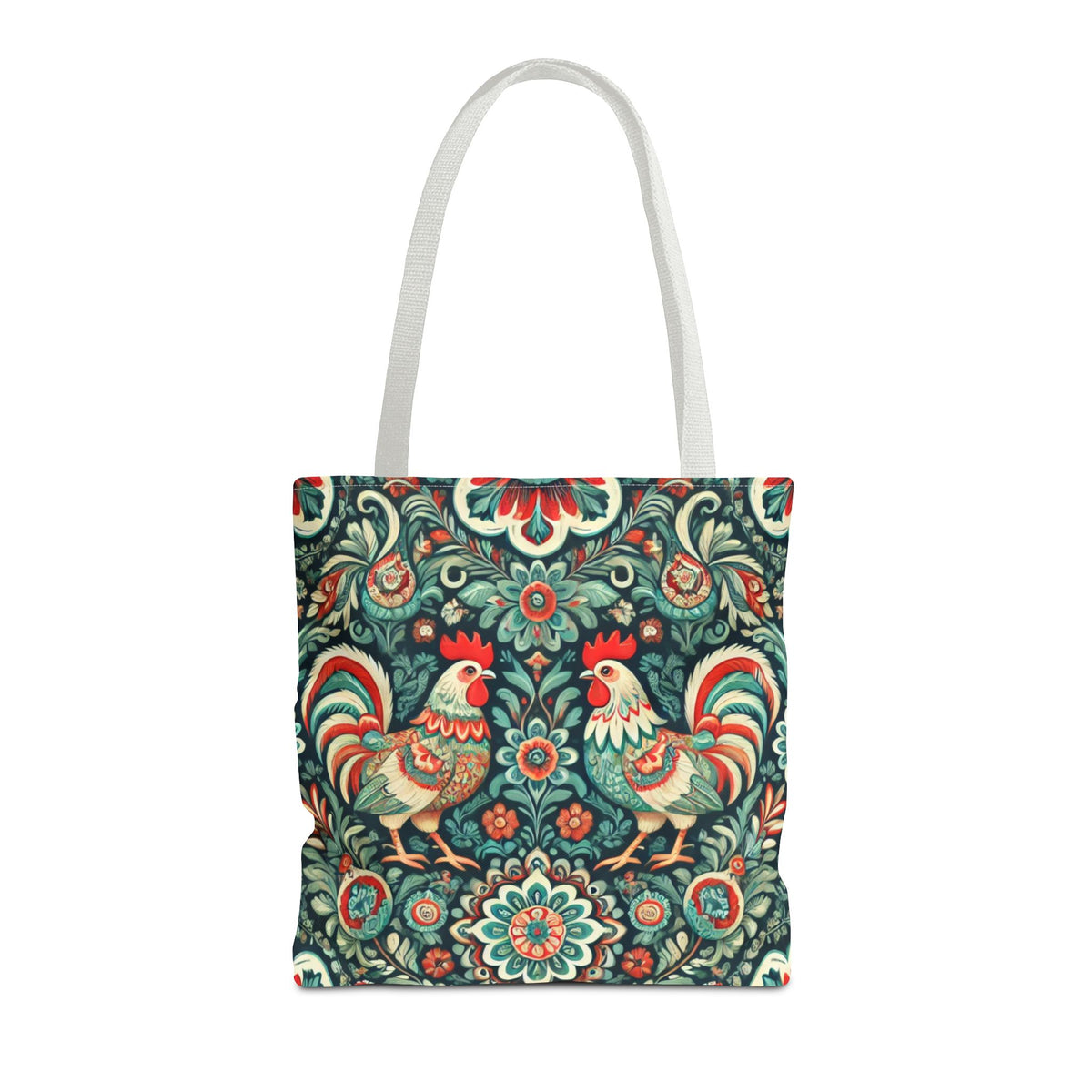 Polish Wycinanki Chickens Floral Design Tote Bag
