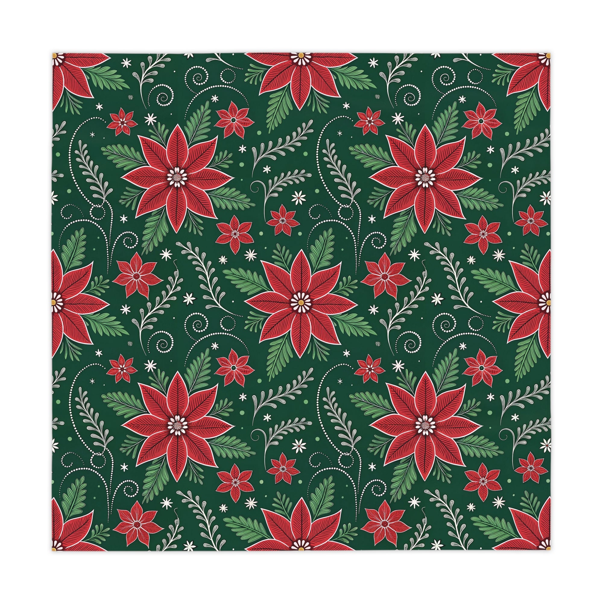 Christmas Poinsettia Floral Tablecloth