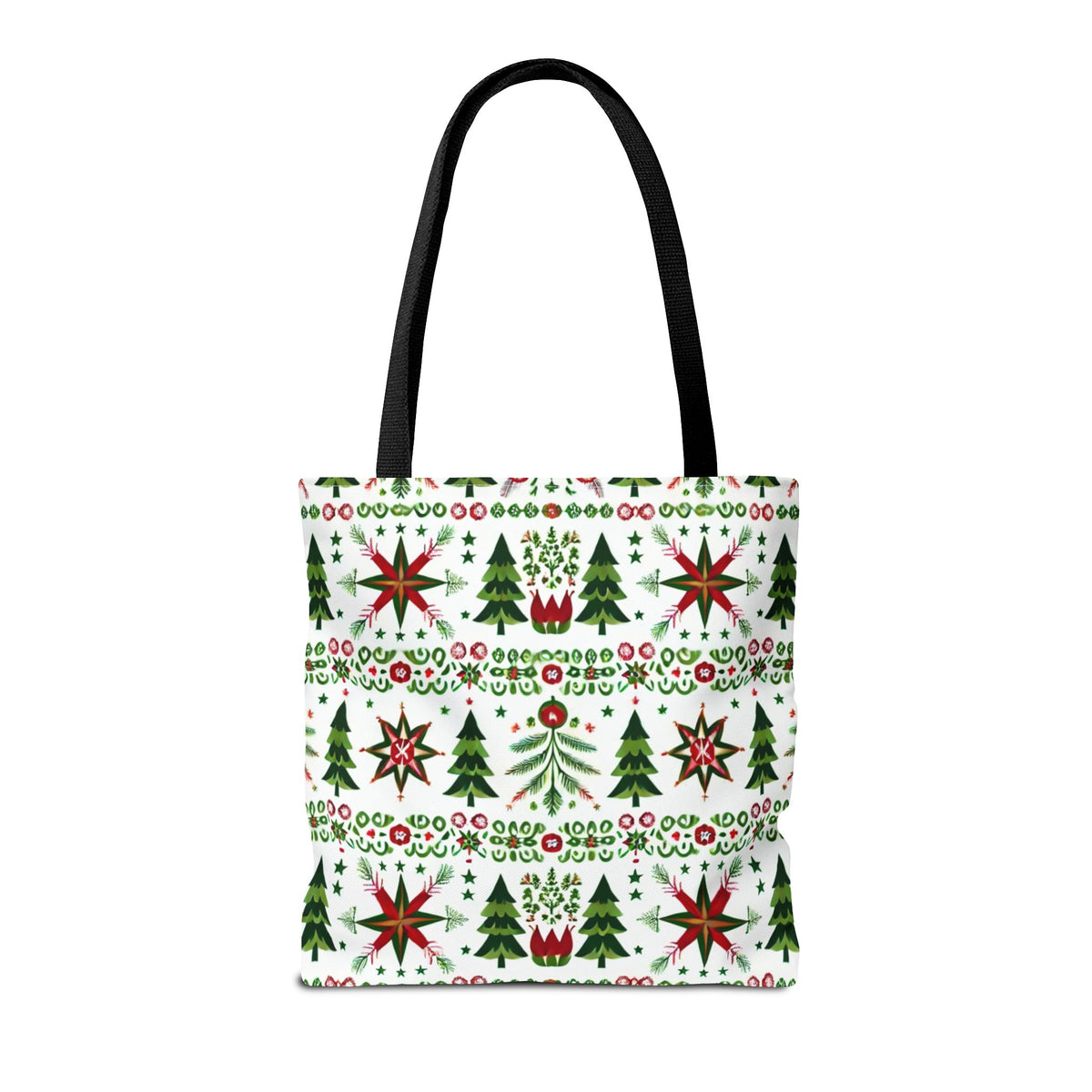 Polish Christmas Folk Art Pattern Stars Pines &amp; Florals Tote Bag