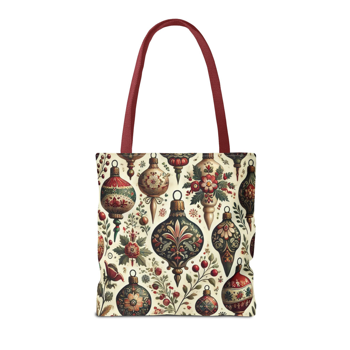 Vintage Christmas Bulbs Festive Holiday Tote Bag