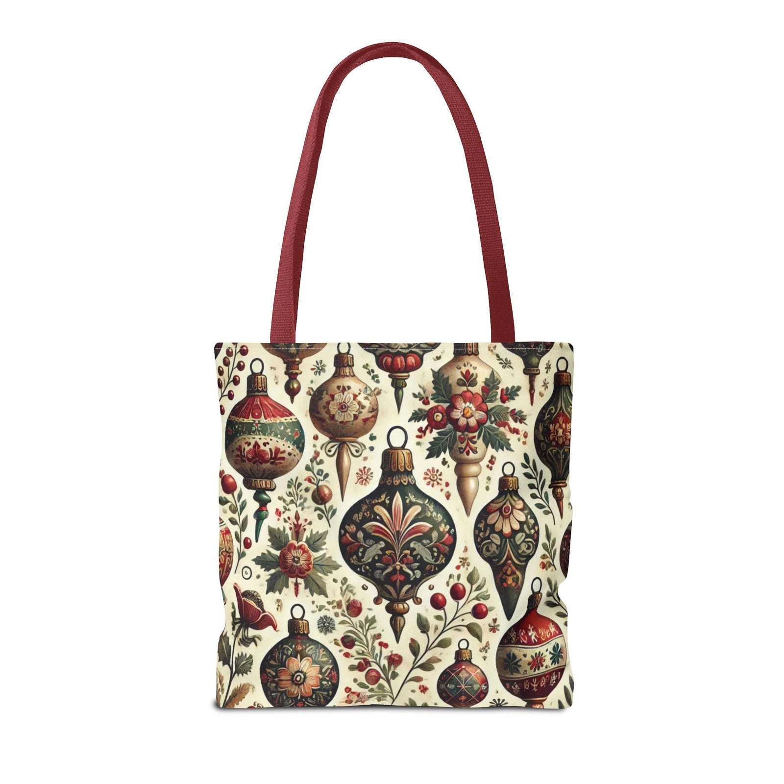 Vintage Christmas Bulbs Festive Holiday Tote Bag