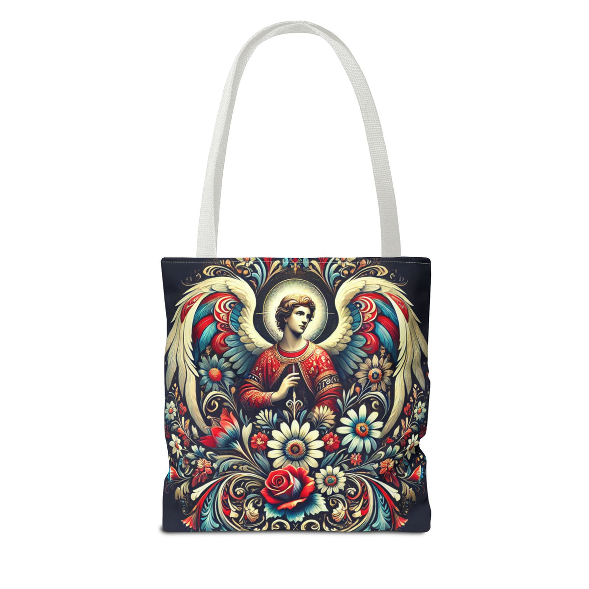 Archangel Michael Polish Floral Folk Art Tote Bag