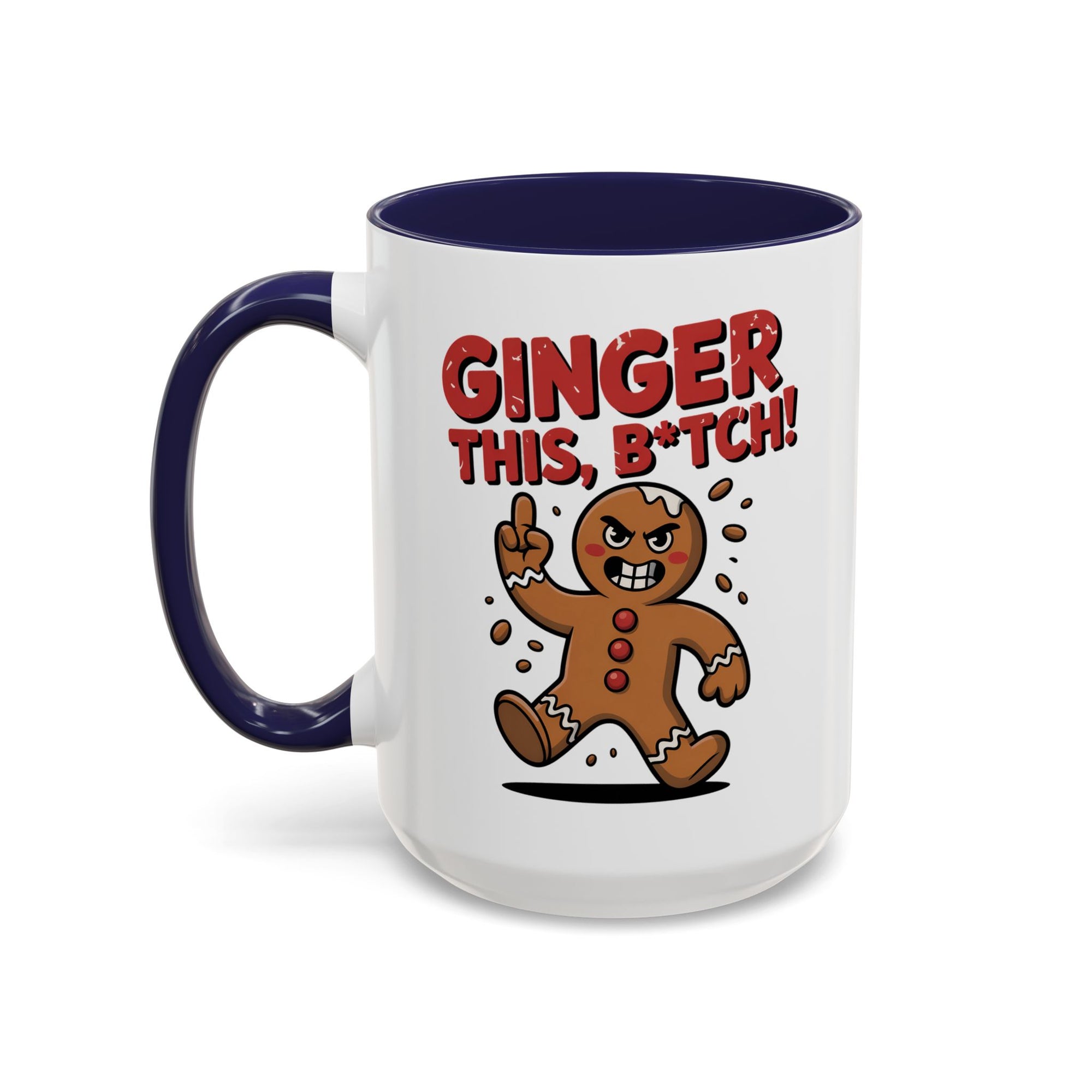 Angry Gingerbread Man Coffee Mug With Color Inside