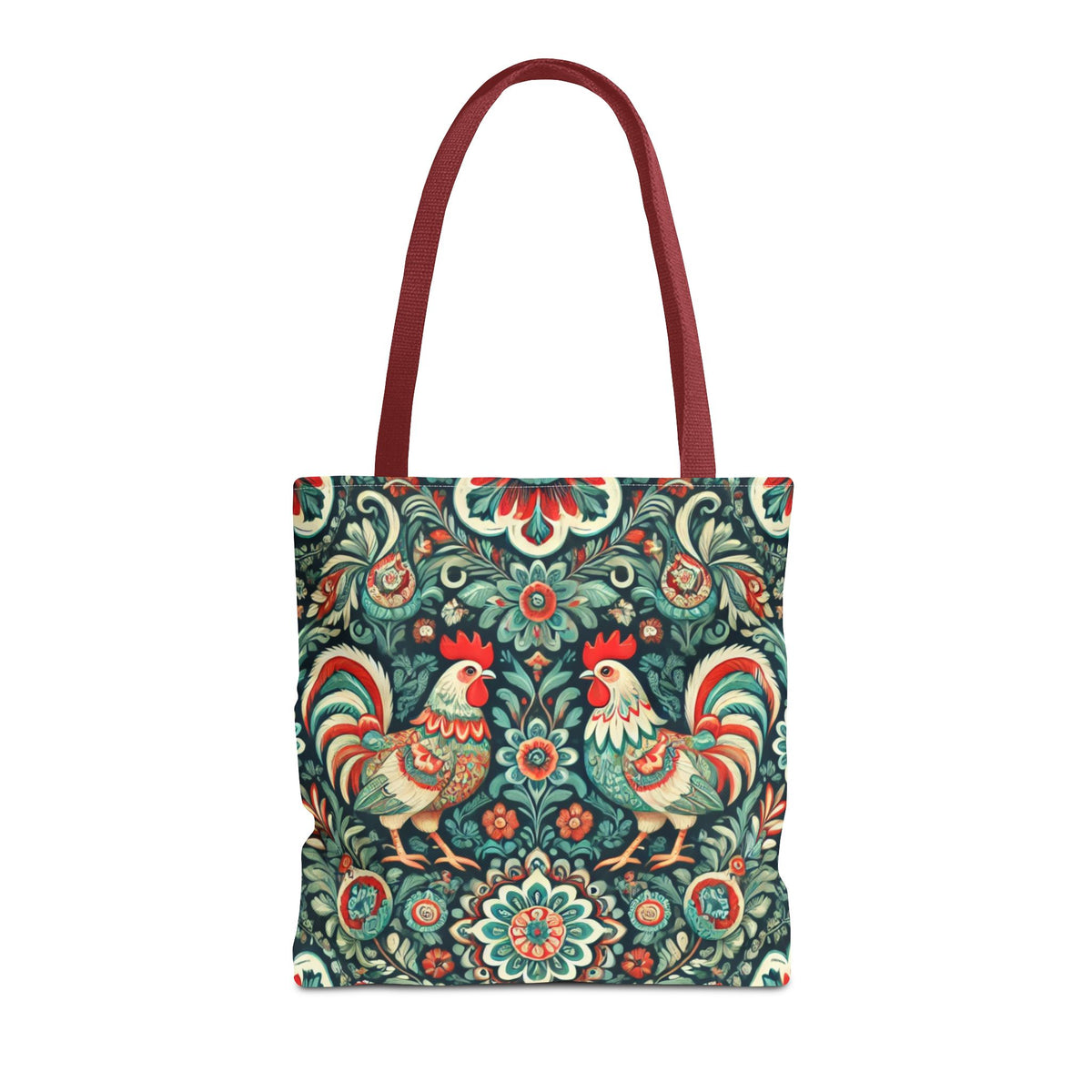 Polish Wycinanki Chickens Floral Design Tote Bag