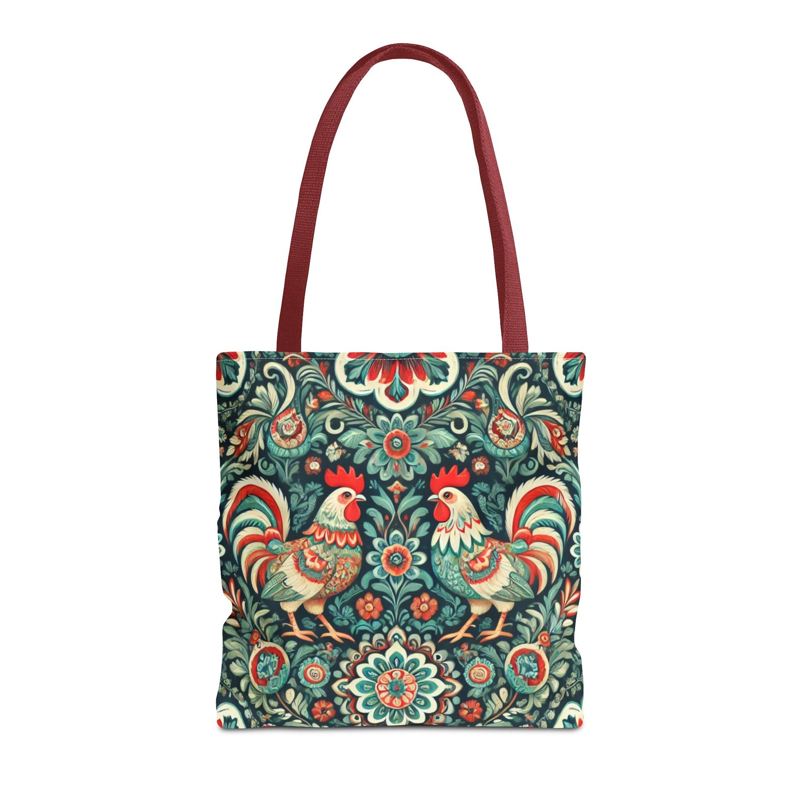 Polish Wycinanki Chickens Floral Design Tote Bag