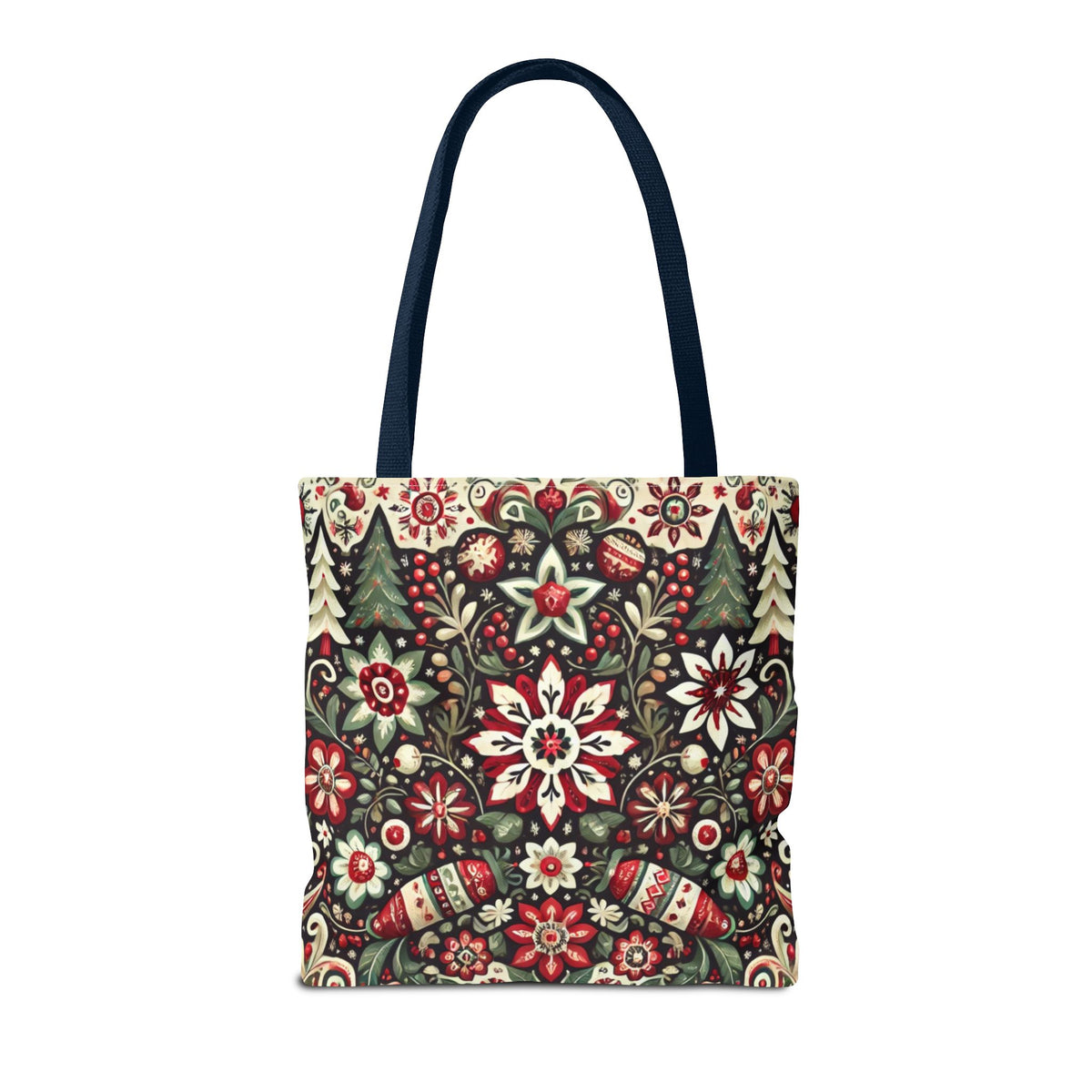 Antique Holiday Retro Christmas Folk Art Tote Bag