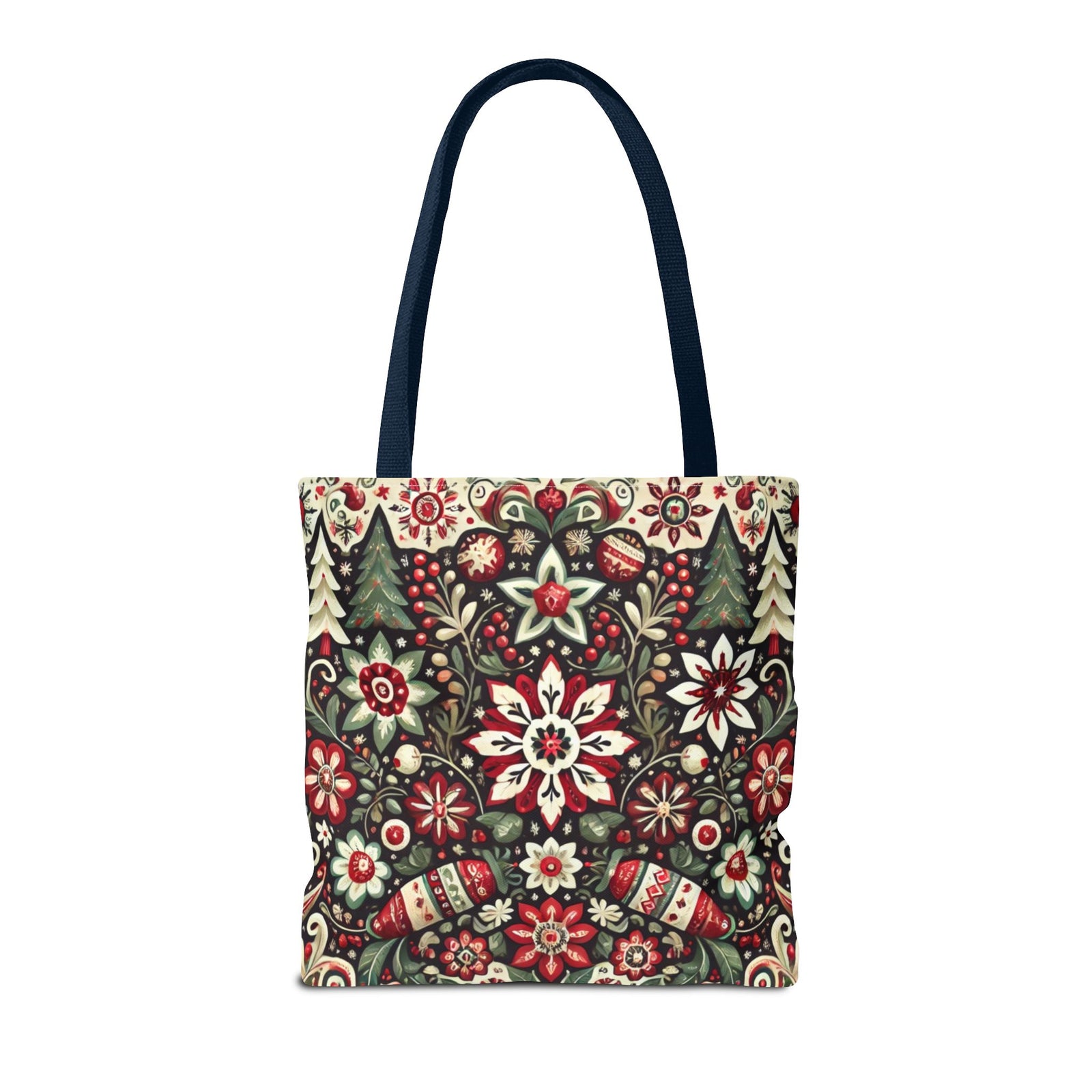 Antique Holiday Retro Christmas Folk Art Tote Bag