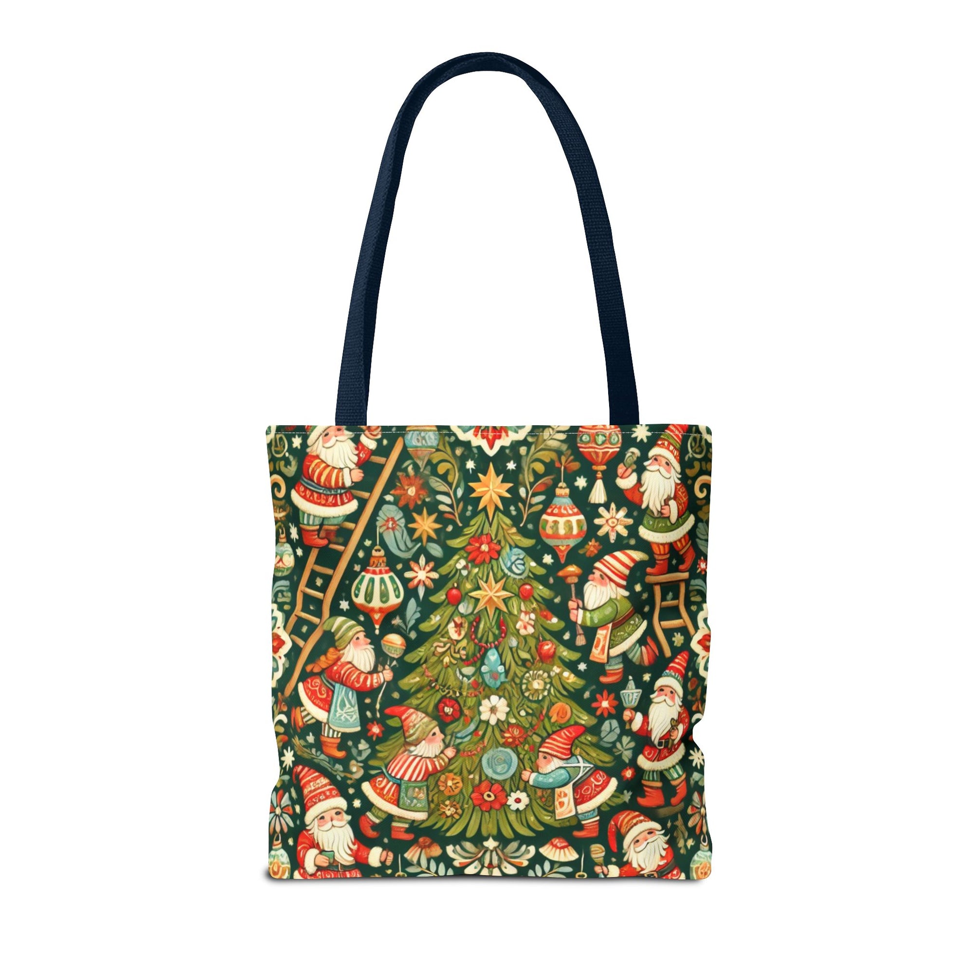 Christmas Gnomes Decorating Tree Holiday Tote Bag