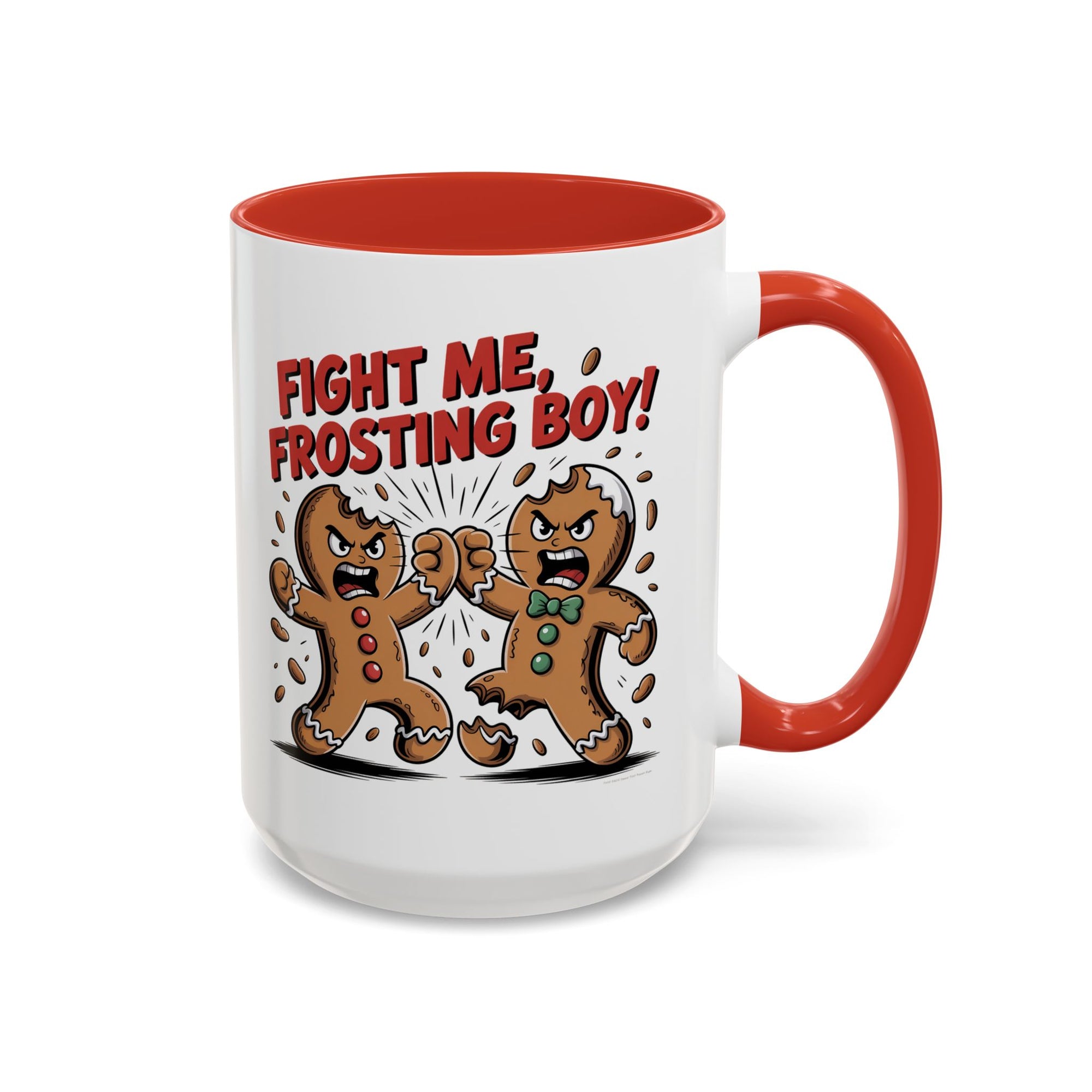 Funny Gingerbread Man Fight Me Frosting Boy Coffee Mug With Color Inside
