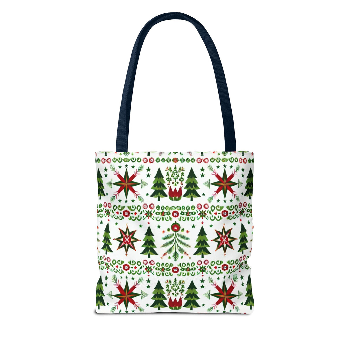 Polish Christmas Folk Art Pattern Stars Pines &amp; Florals Tote Bag