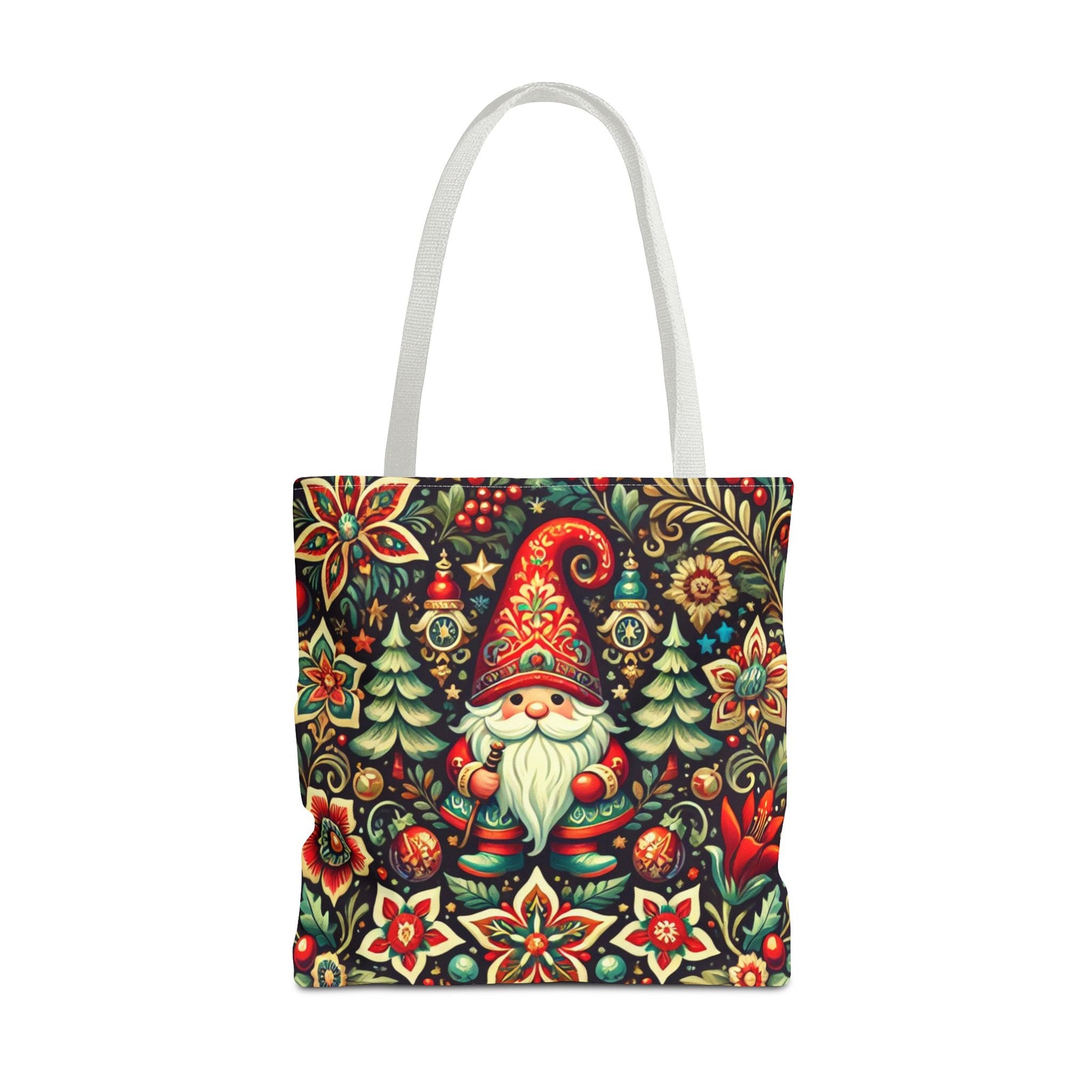 Christmas Gnome Festive Holiday Polish Folk Art Pattern Tote Bag