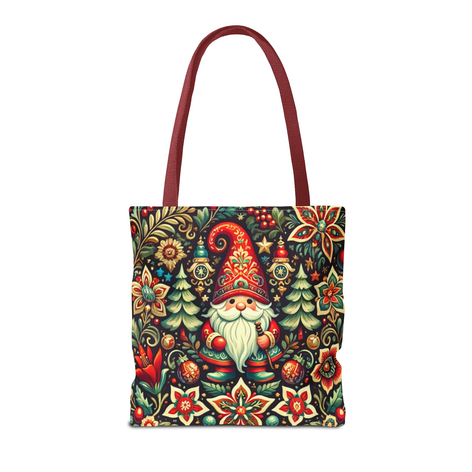 Christmas Gnome Festive Holiday Polish Folk Art Pattern Tote Bag