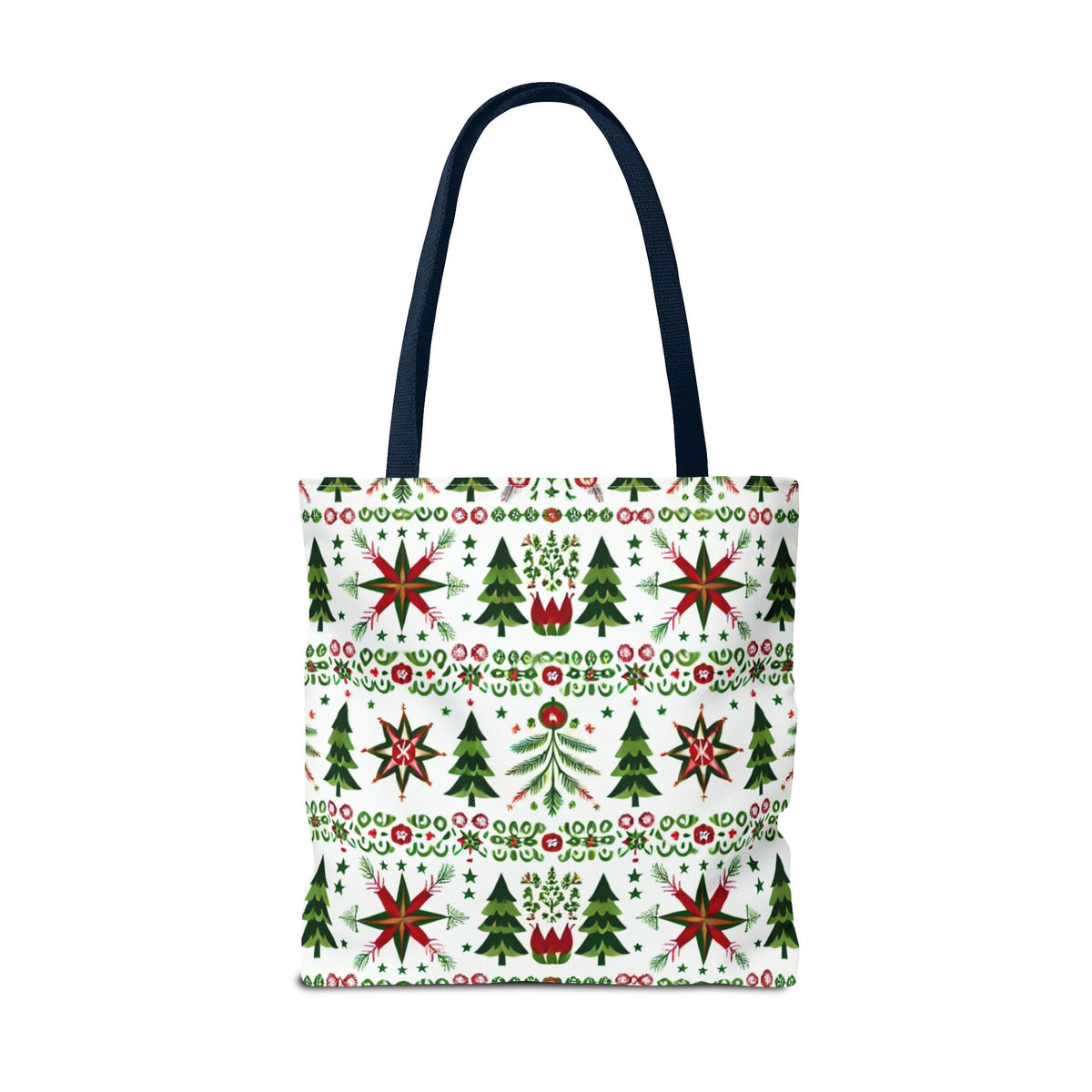 Polish Christmas Folk Art Pattern Stars Pines &amp; Florals Tote Bag