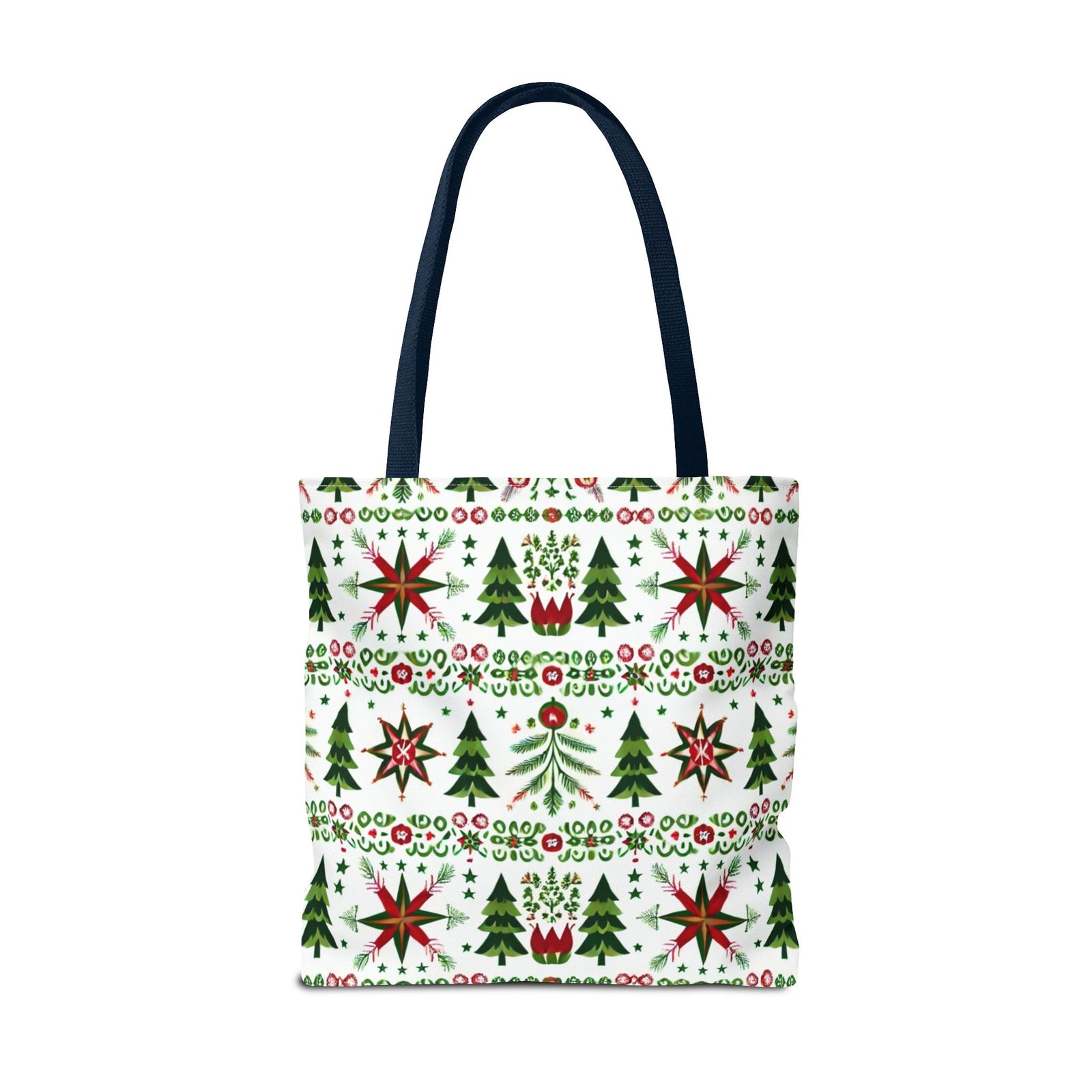 Polish Christmas Folk Art Pattern Stars Pines & Florals Tote Bag