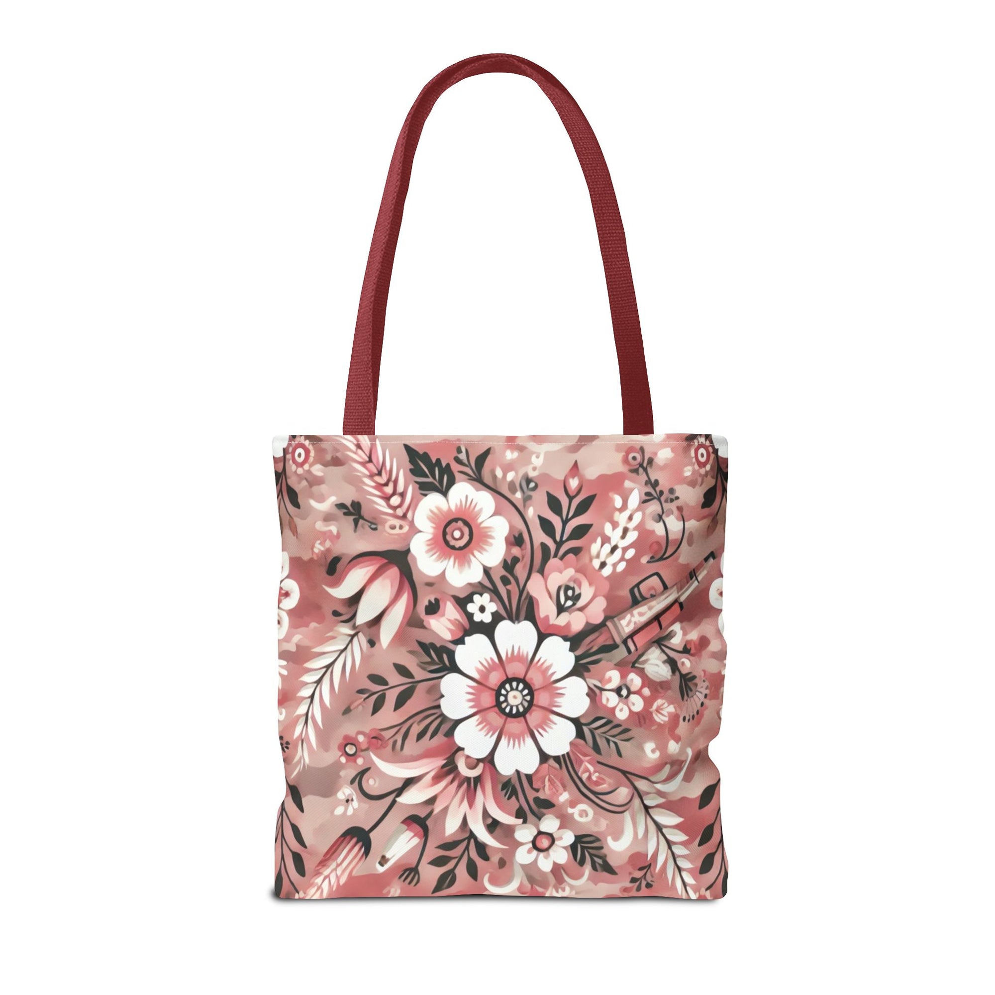 Pink Camouflage Floral Pattern Tote Bag